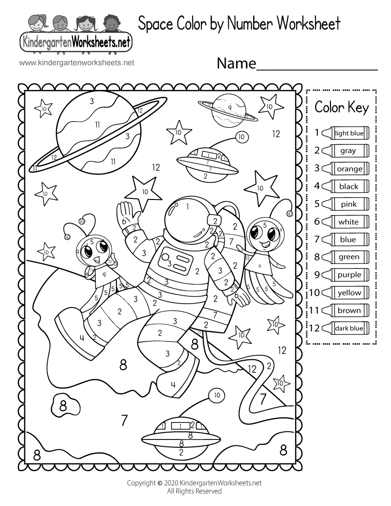 Space Colornumber Worksheet - Free Printable, Digital, &amp;amp; Pdf with regard to Space Counting Worksheet Printable