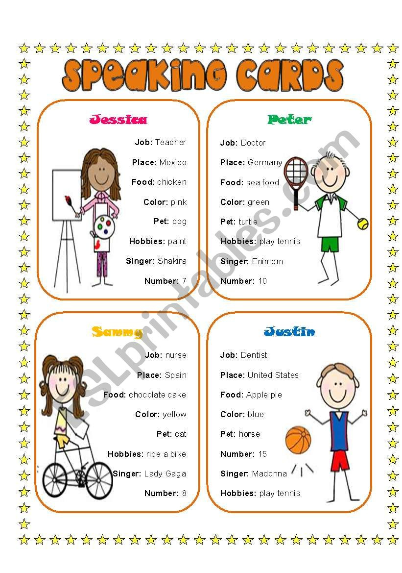 Speaking Cards 1(4) - Esl Worksheetlupiscasu with regard to English Speaking Worksheets Printable