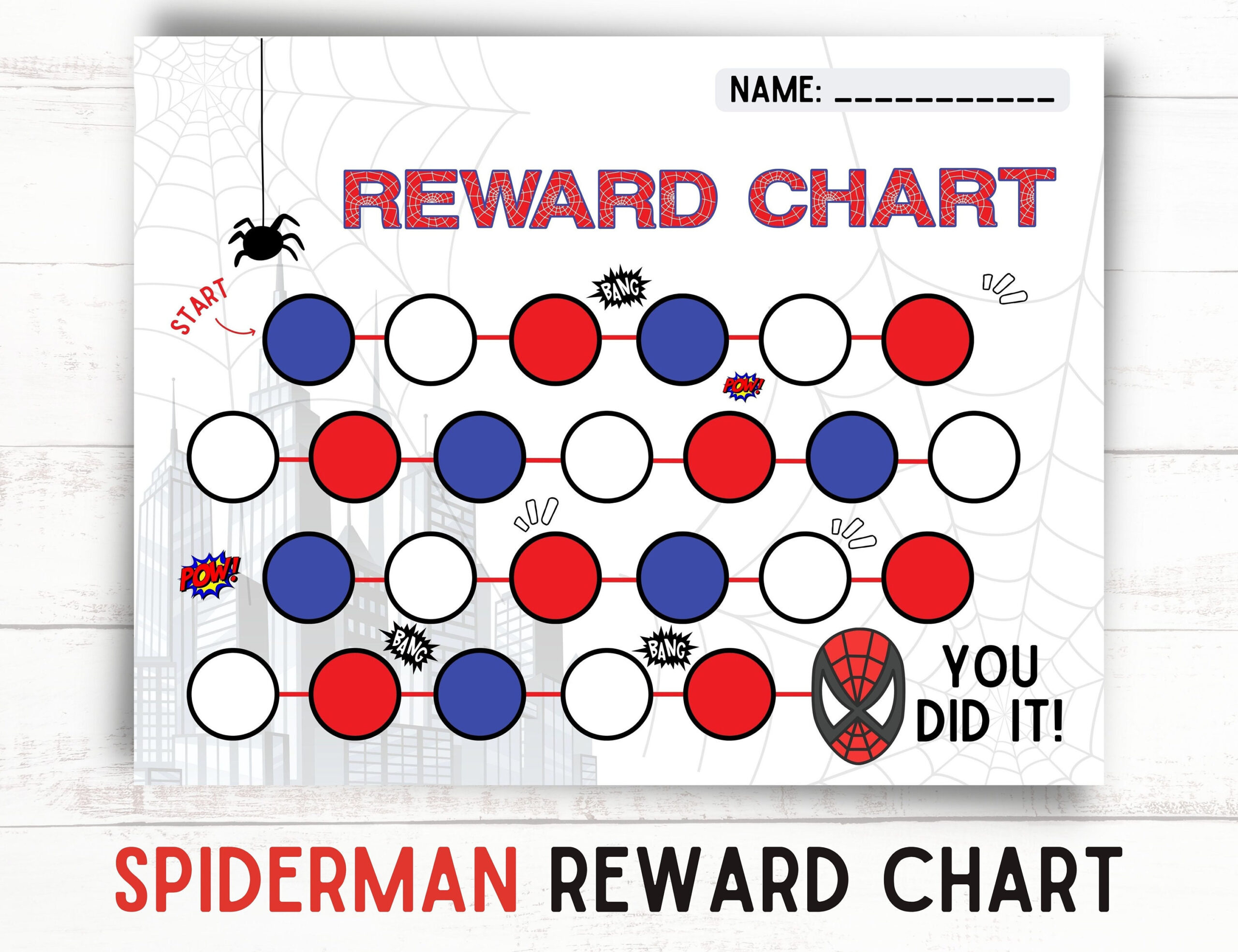 Spiderman Reward Chart Superhero Kids Award Chart Behaviour Chart within Spiderman Reward Chart Printable Free