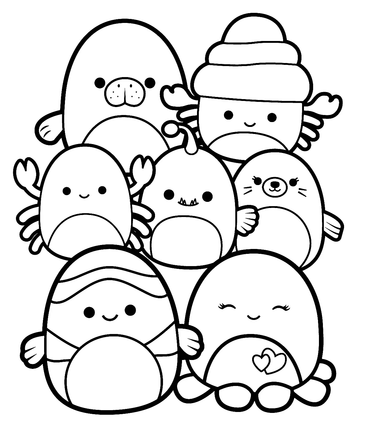 Squishmallow Coloring Pages To Print - Free Printable Coloring Pages with Free Printable Squishmallow Coloring Pages