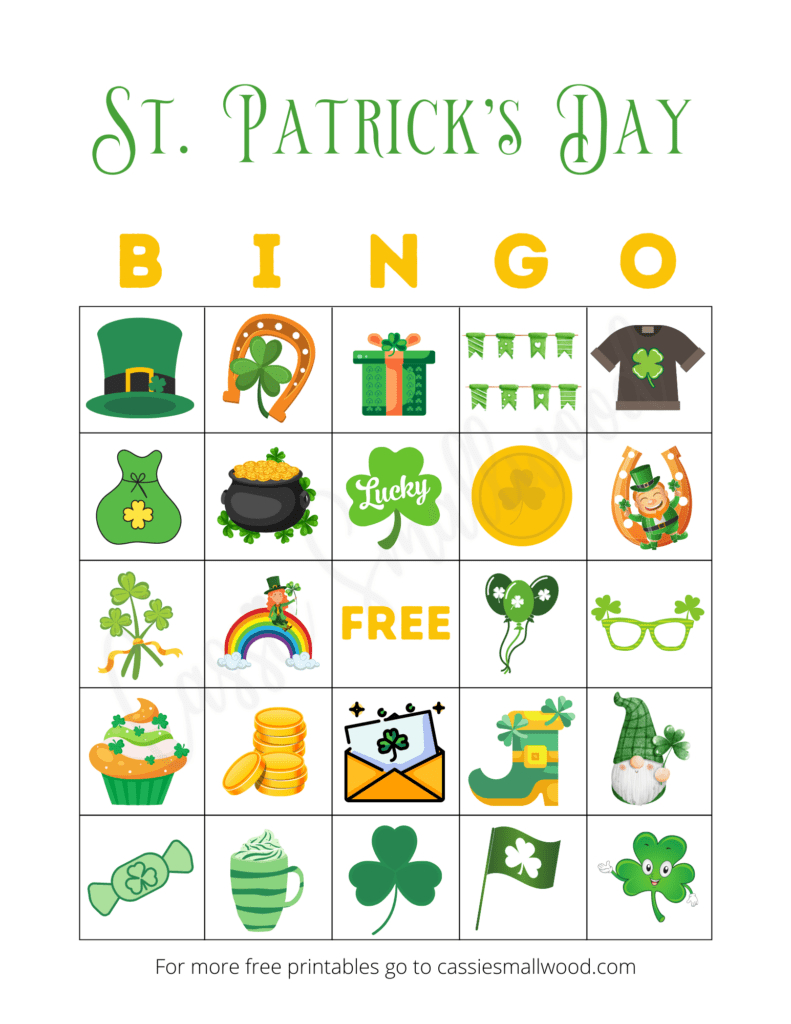 St. Patrick&amp;#039;S Day Bingo [Free Printable] - Cassie Smallwood with St Patrick&amp;amp;#039;s Day Bingo Card