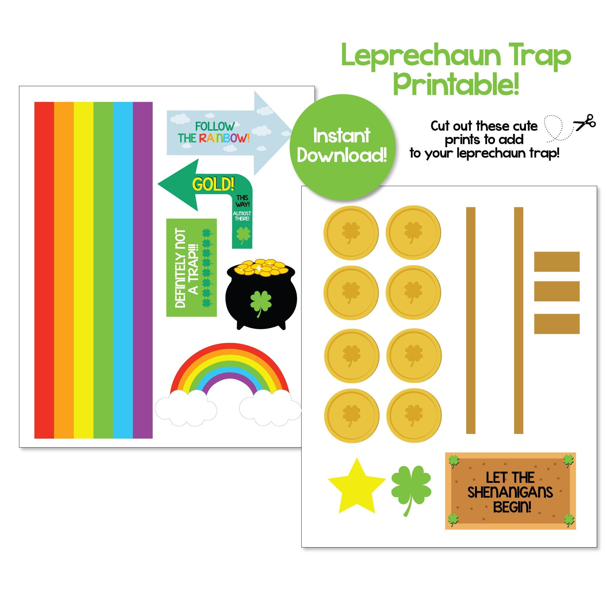 St. Patrick&amp;#039;S Day, Leprechaun Trap, Printable, Patty&amp;#039;S Day, Craft for Printable Leprechaun Trap Signs