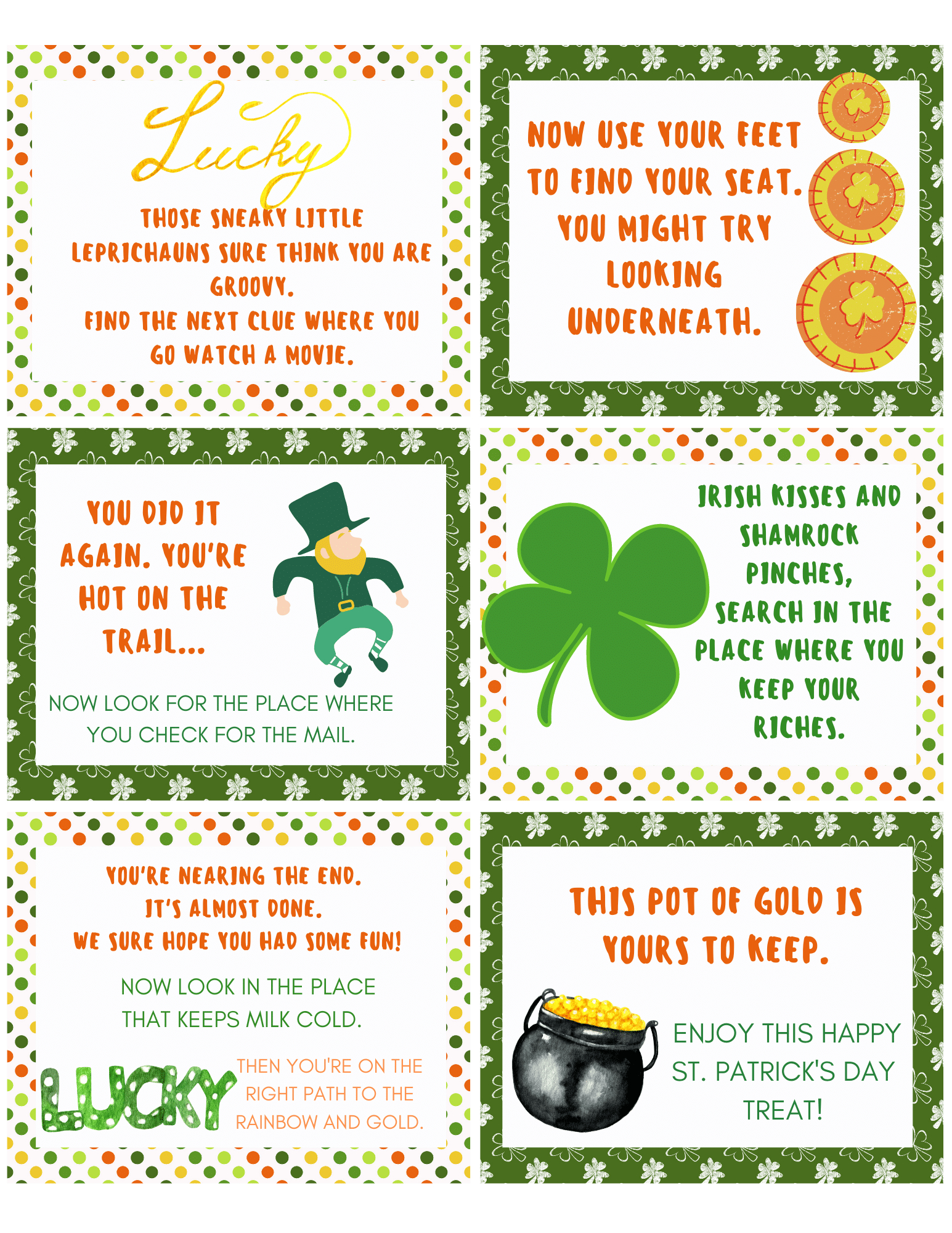 St Patrick&amp;#039;S Day Treasure Hunt Printables - Easy Peasy Creative Ideas pertaining to Free Printable Leprechaun Scavenger Hunt Clues