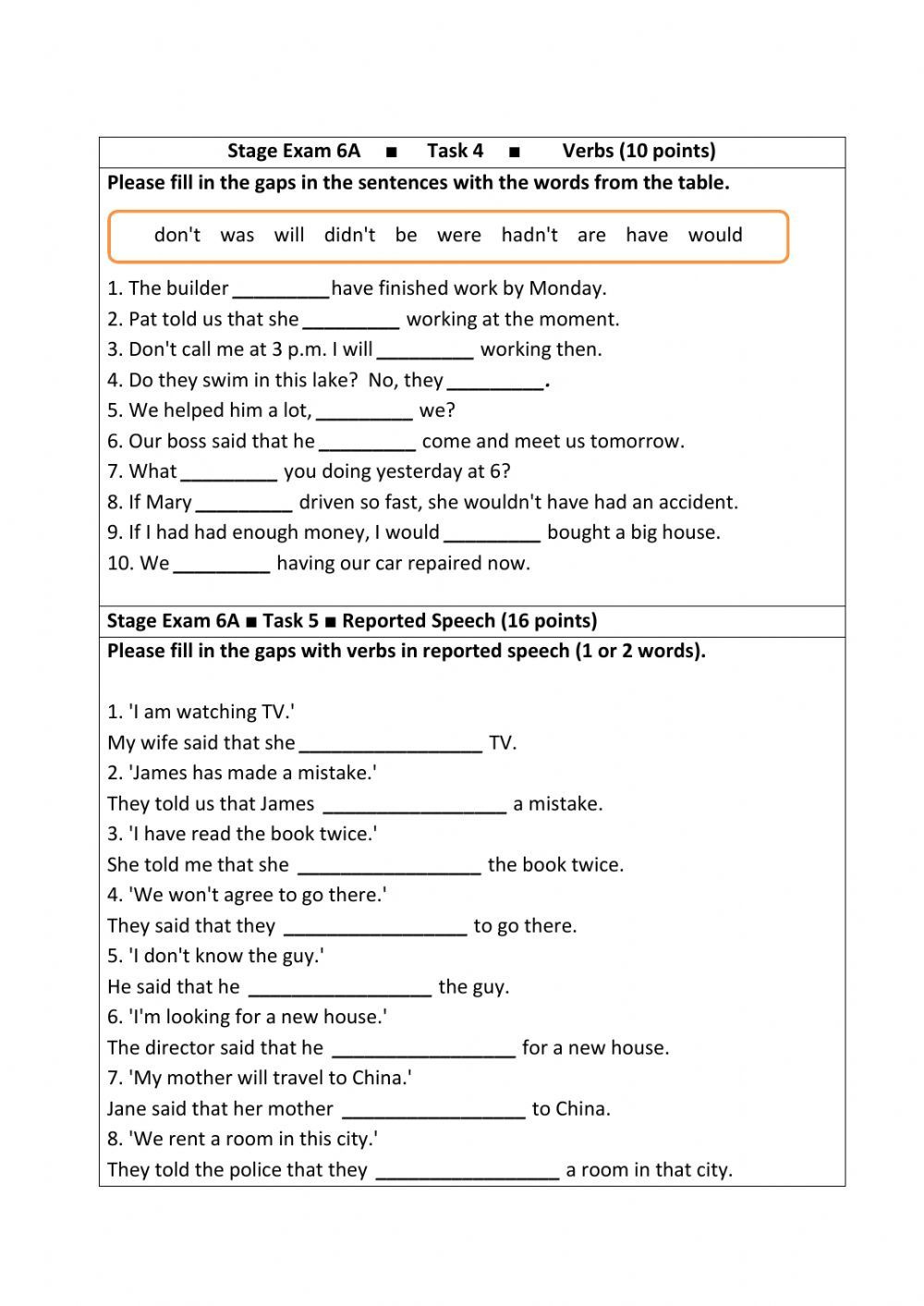 Stage 6 Grammar Exam Worksheet | Grammar Worksheets, English within Printable Grammar Worksheets 6Th Grade Free