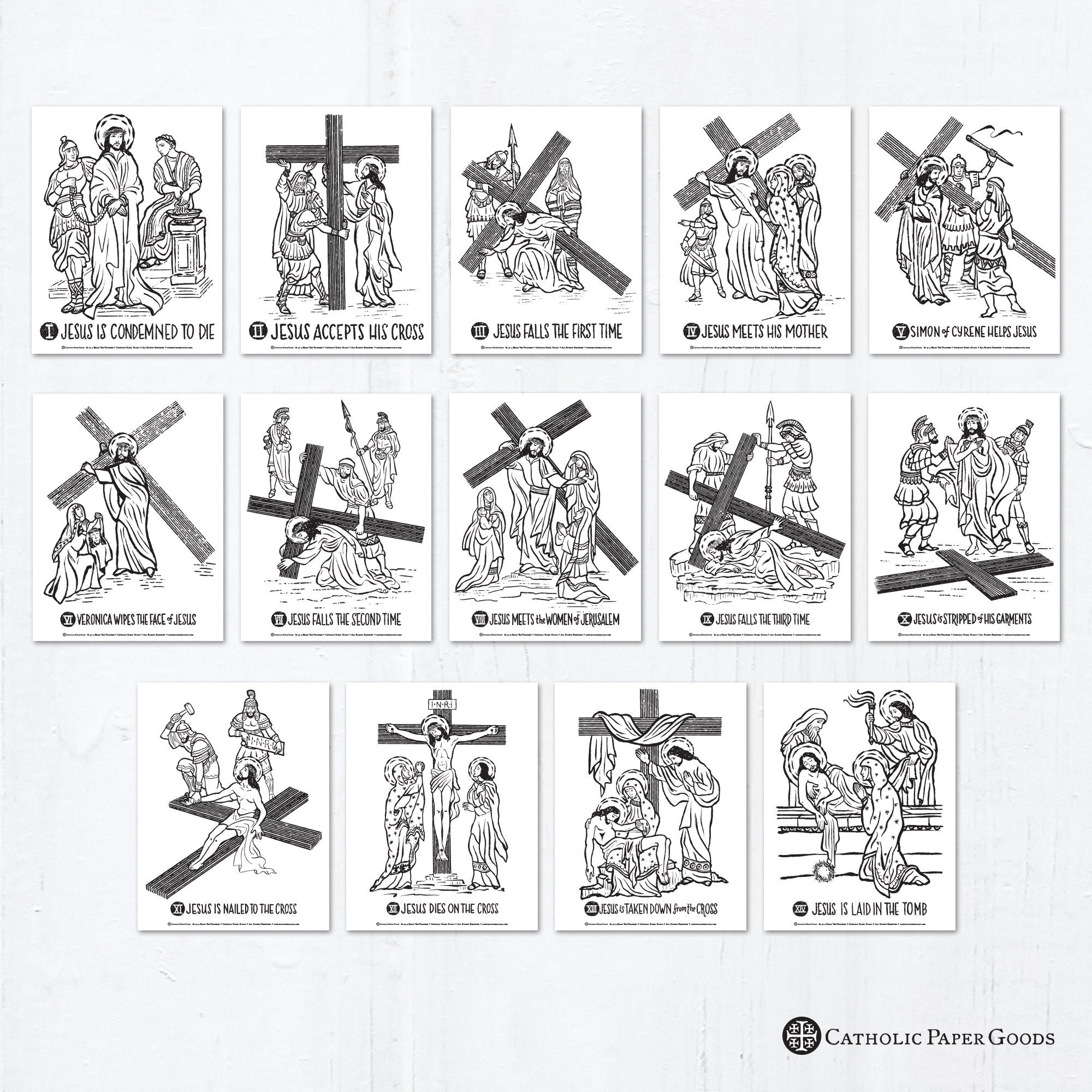 Stations Of The Cross Coloring Pages, 14 Catholic Lent Coloring within Free Stations of the Cross Printables