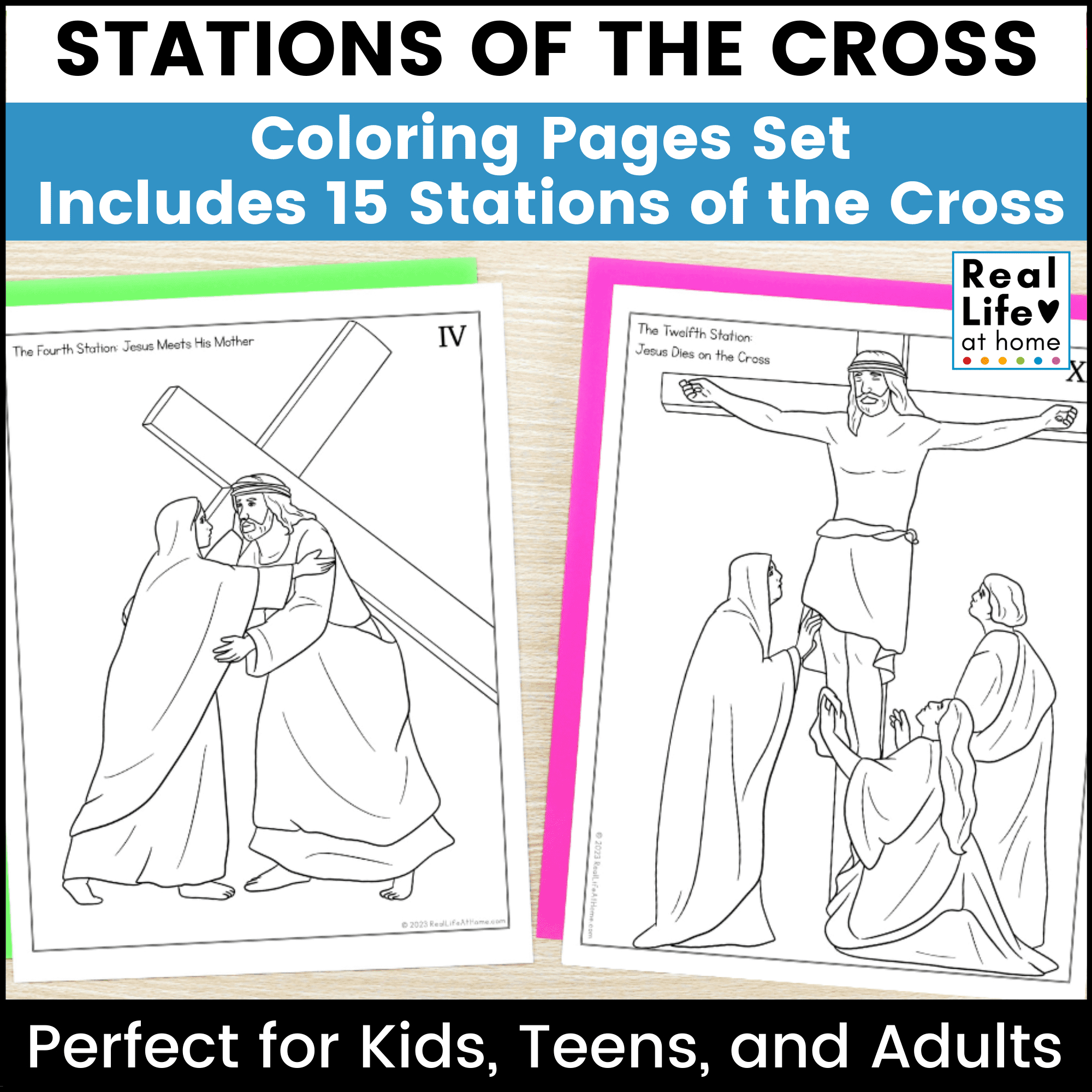 Stations Of The Cross Coloring Pages Set In English And Spanish regarding Free Stations of the Cross Printables