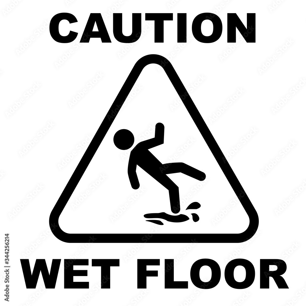Stock-Vektorgrafik „Caution Wet Floor Warning Sign Board“ | Adobe within Caution Wet Floor Sign Printable