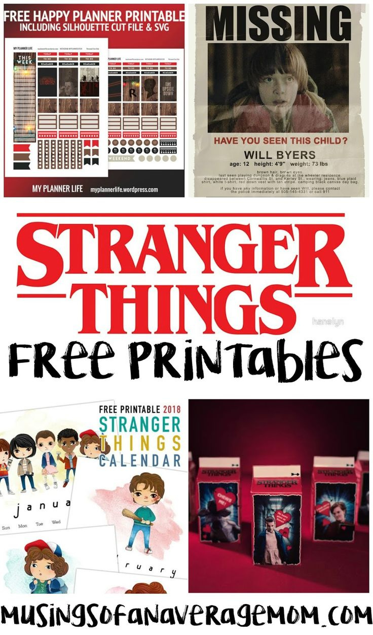 Stranger Things Free Printables regarding Stranger Things Printables Free