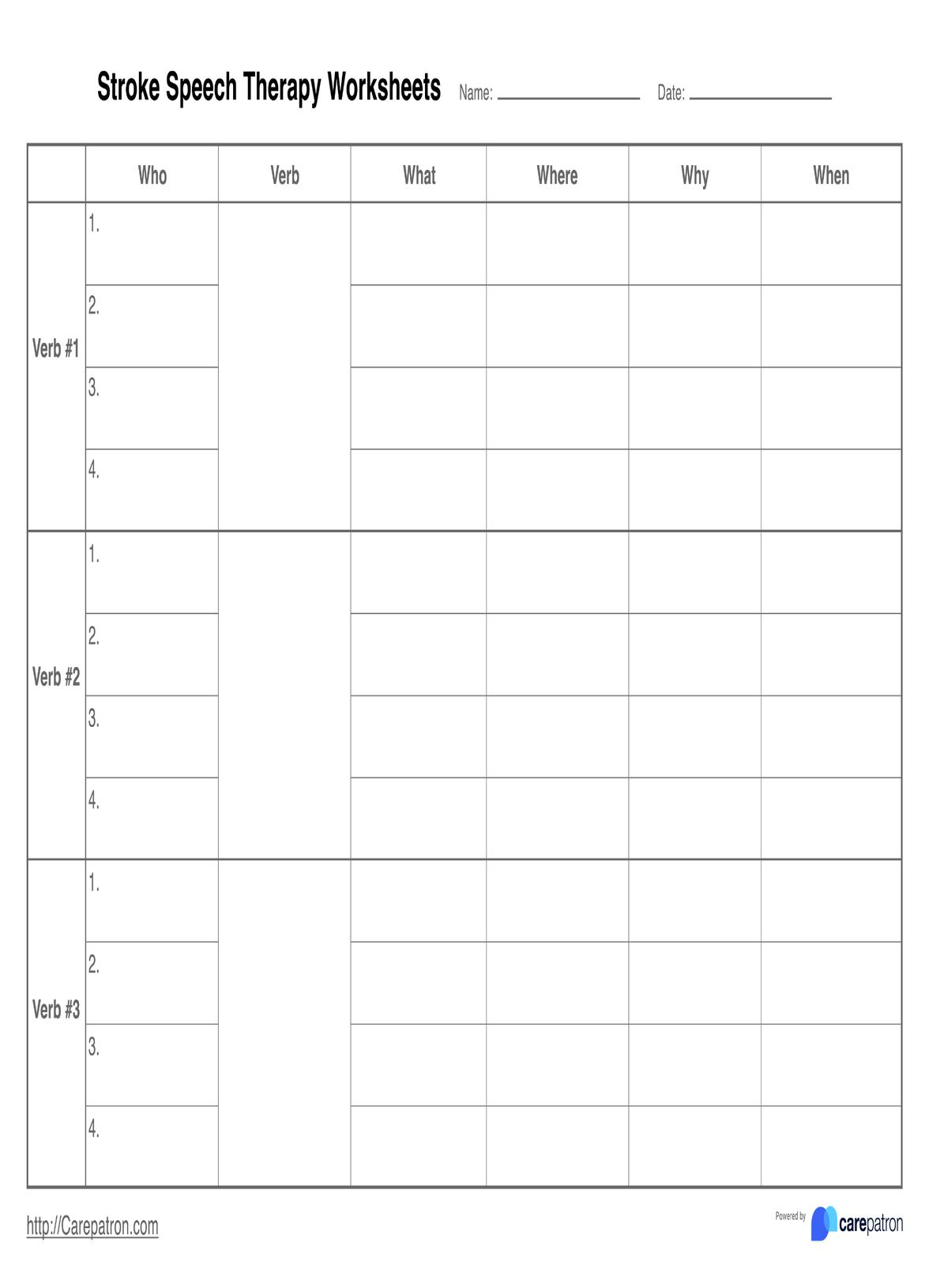 Stroke Speech Therapy Worksheet &amp;amp; Example | Free Pdf Download with regard to Free Printable Worksheets For Stroke Patients