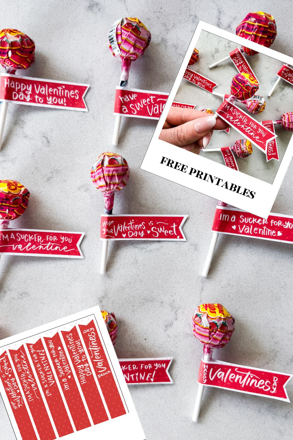 Sucker Valentines Free Printable Flags For Lollipop Cards - Hand in Free Printable Lollipop Valentines