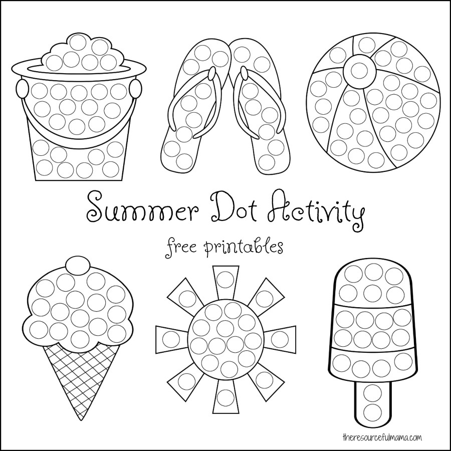 Summer Dot Activity {Free Printables} - The Resourceful Mama in Dot Markers Printables Free