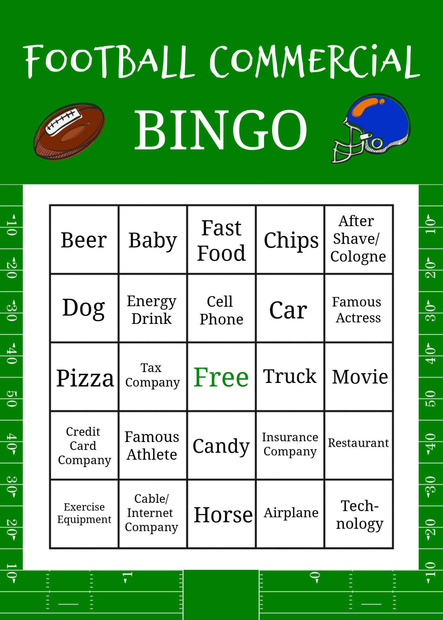 Superbowl Commercial Bingo Game Boards - Crazy Little Projects throughout Super Bowl Commercial Bingo Cards