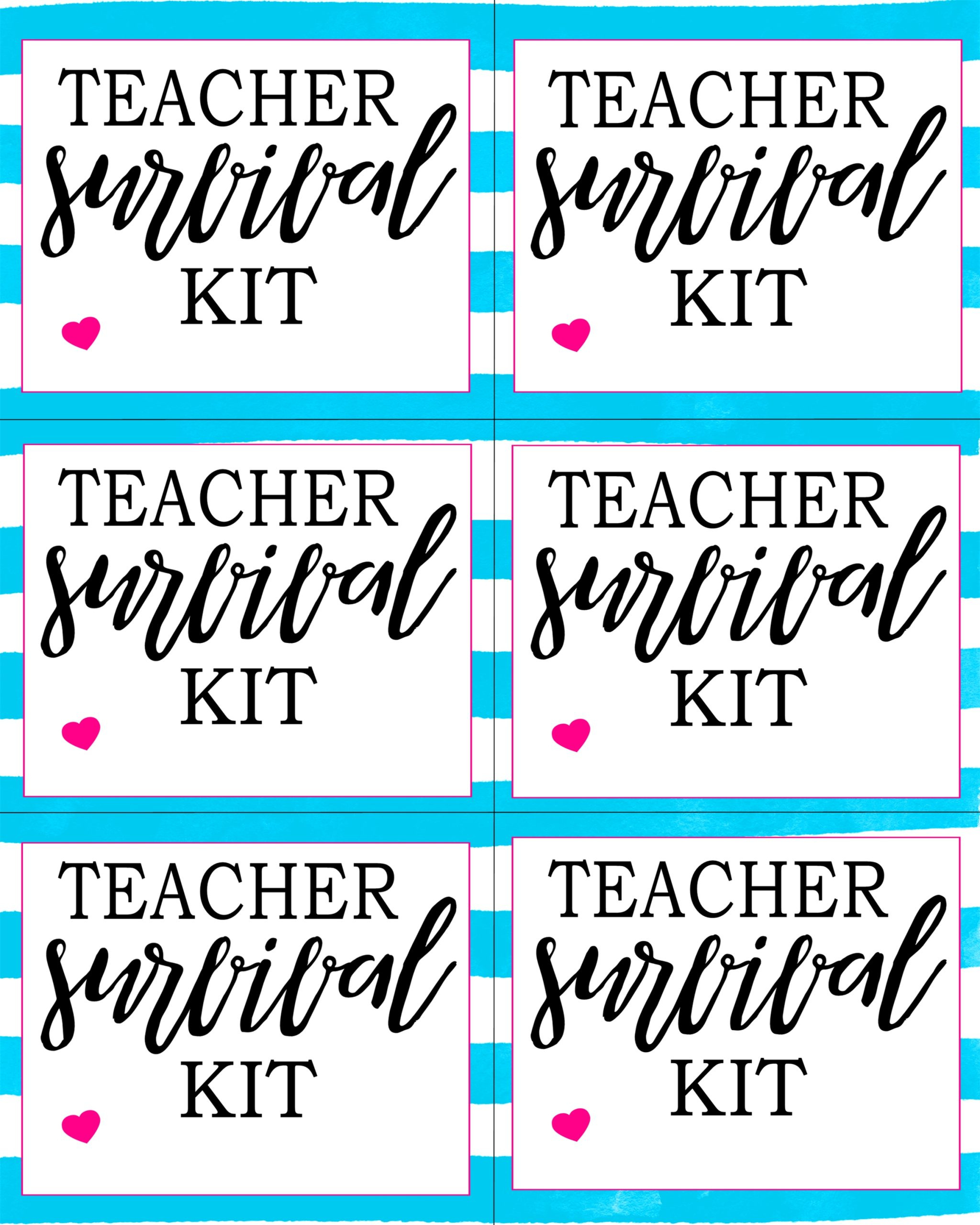 Teacher Survival Kit- Back To School Gift - Crisp Collective with regard to Free Printable Teacher Survival Kit