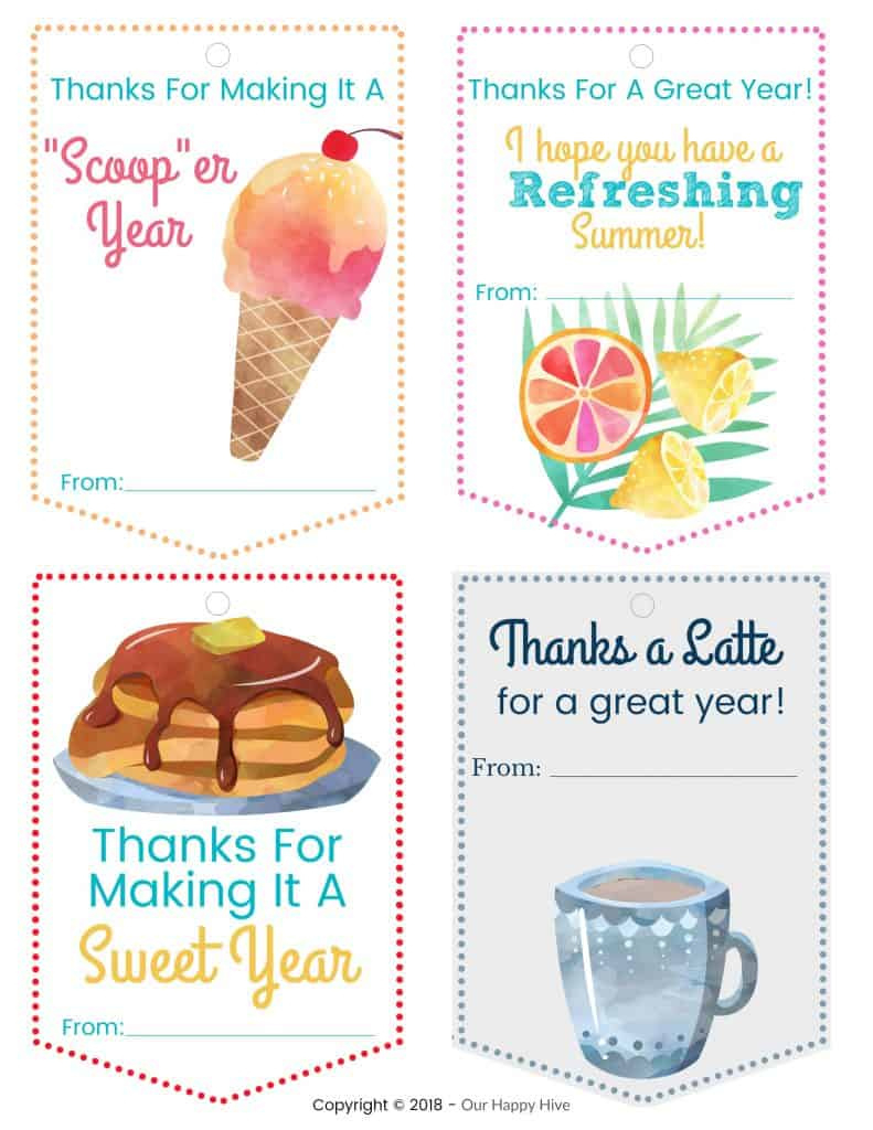 Teachers Gifts They Will Love &amp;amp; You Will Too – With Free Printable intended for Free Printable Summer Gift Tags