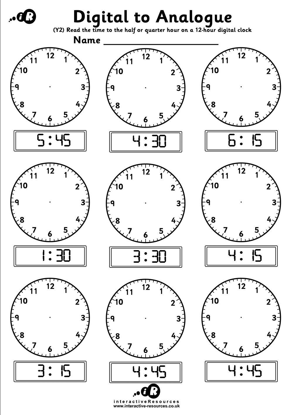 Teaching Time - Free Telling Time Worksheets throughout Printable Telling Time Worksheet