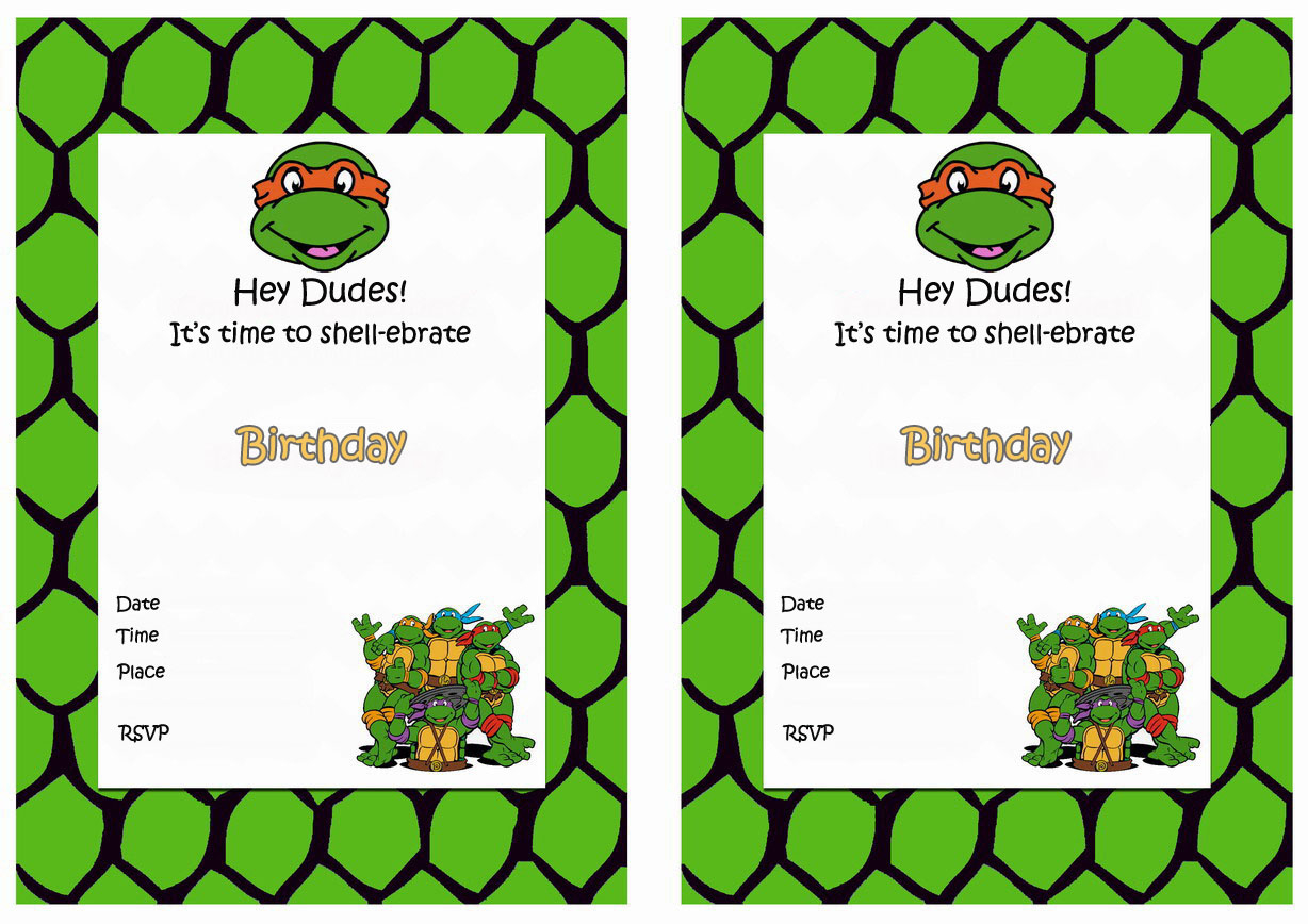 Teenage Mutant Ninja Turtles Birthday Invitations – Birthday Printable with regard to Free Printable Tmnt Invitations