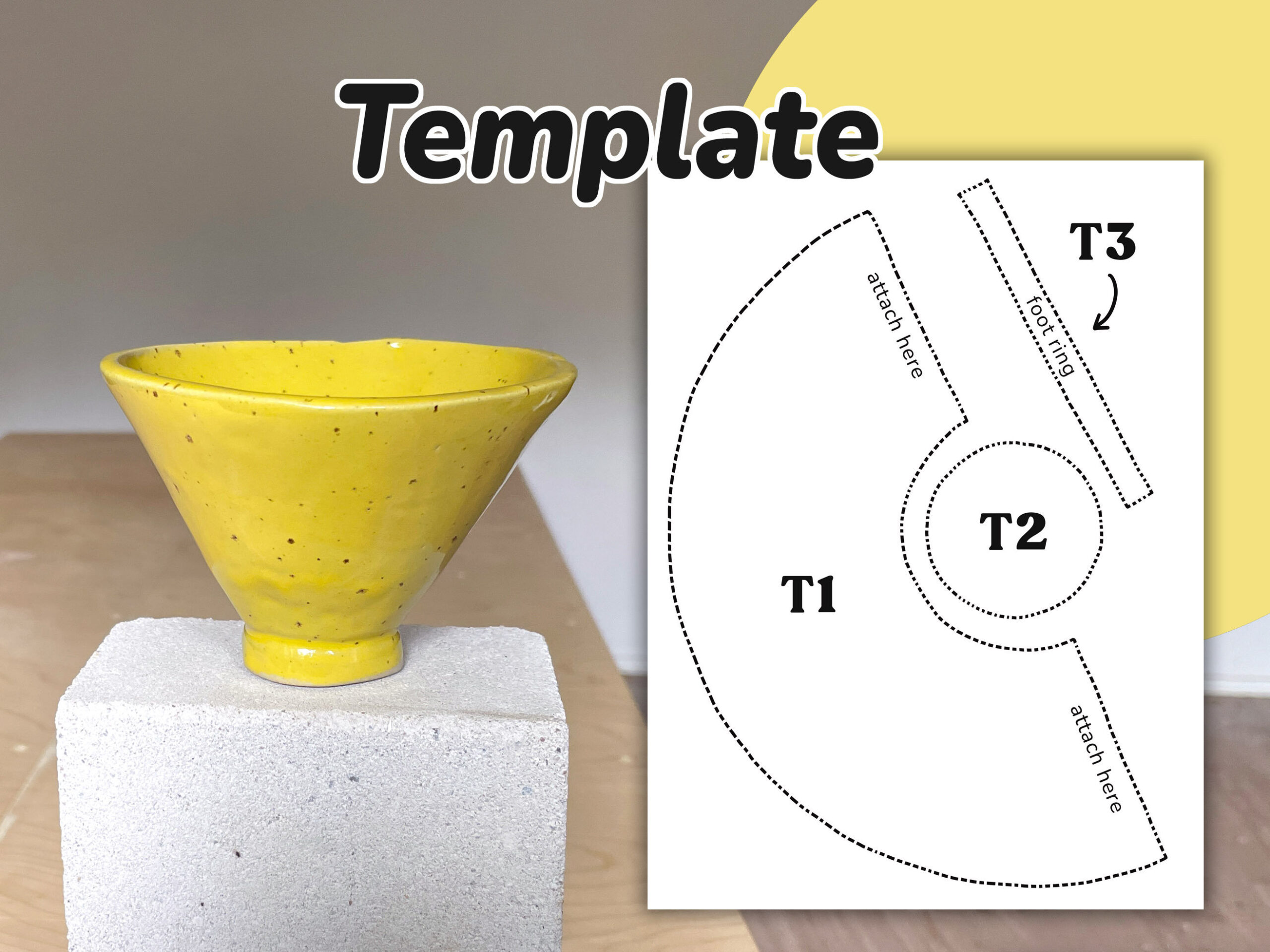 Teeschale // Slab Pottery Template // Keramikwerkzeug - Etsy.de in Printable Slab Pottery Templates