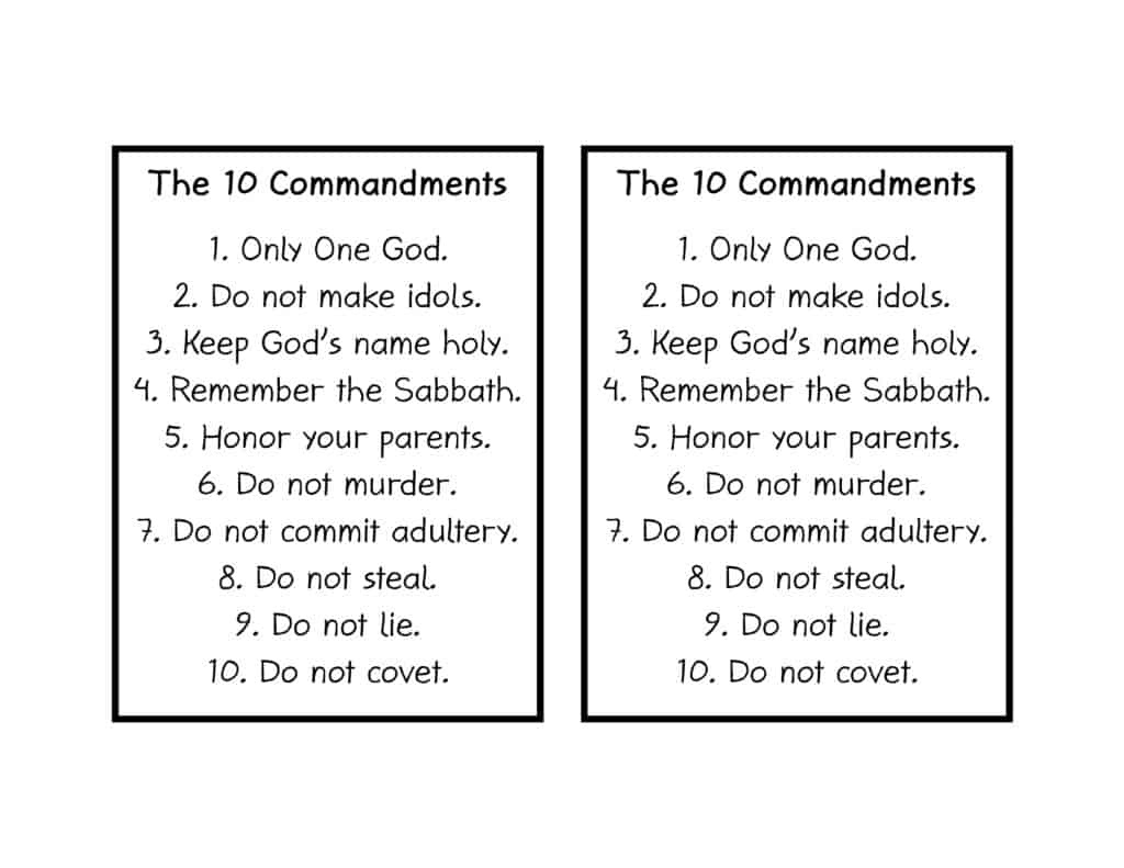 Ten Commandments For Kids Bible Craft - Christian Preschool Printables with Free Printable 10 Commandments For Preschoolers