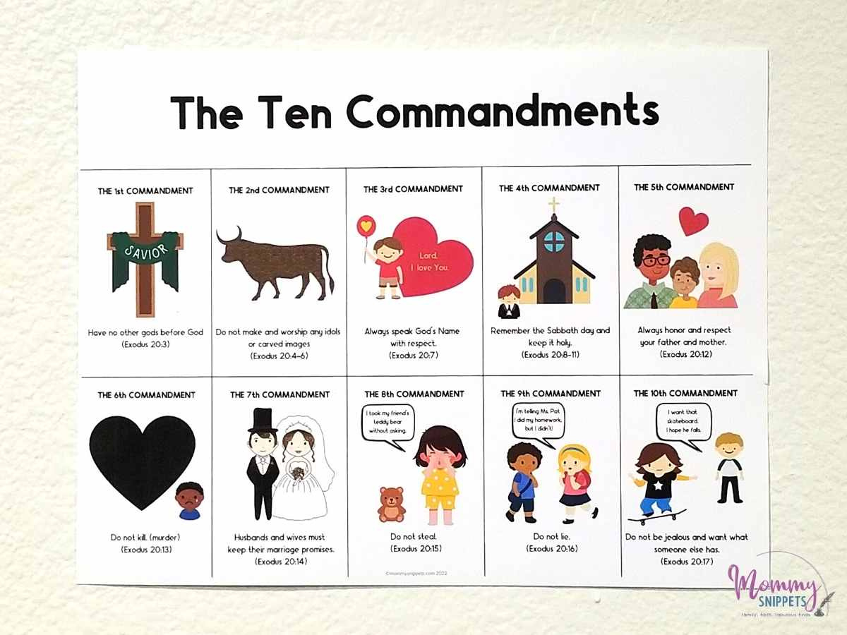 Ten Commandments For Kids- Simple 10 Commandments Printable inside Free Printable 10 Commandments For Preschoolers