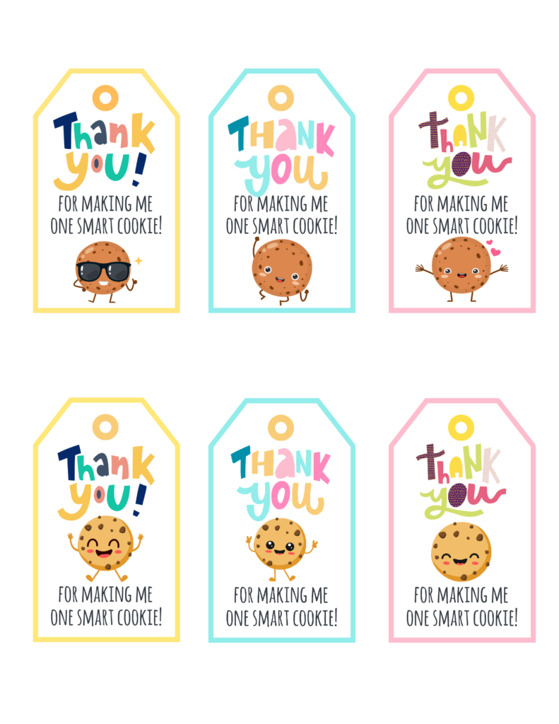 Thank You For Making Me One Smart Cookie Free Printable Gift Tags in Smart Cookie Printable Tag Free