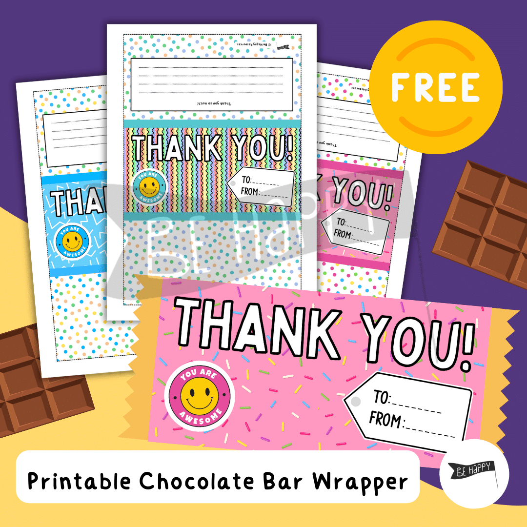 Thank You &amp;quot;You Are Awesome!&amp;quot; Printable Chocolate Bar Wrapper with Free Printable Thank You Candy Bar Wrappers