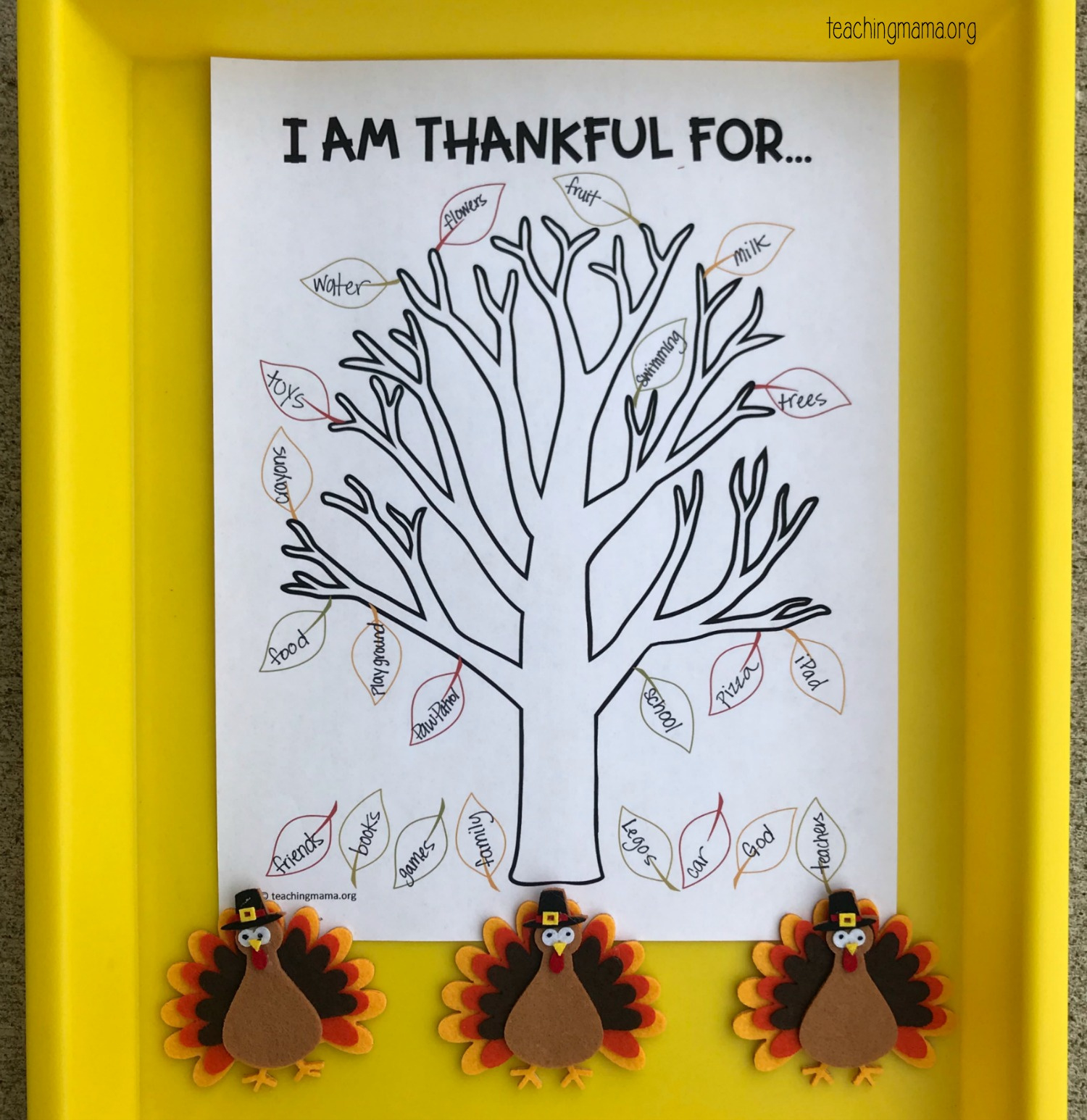 Thankful Tree Printable inside Free Printable Thankful Tree