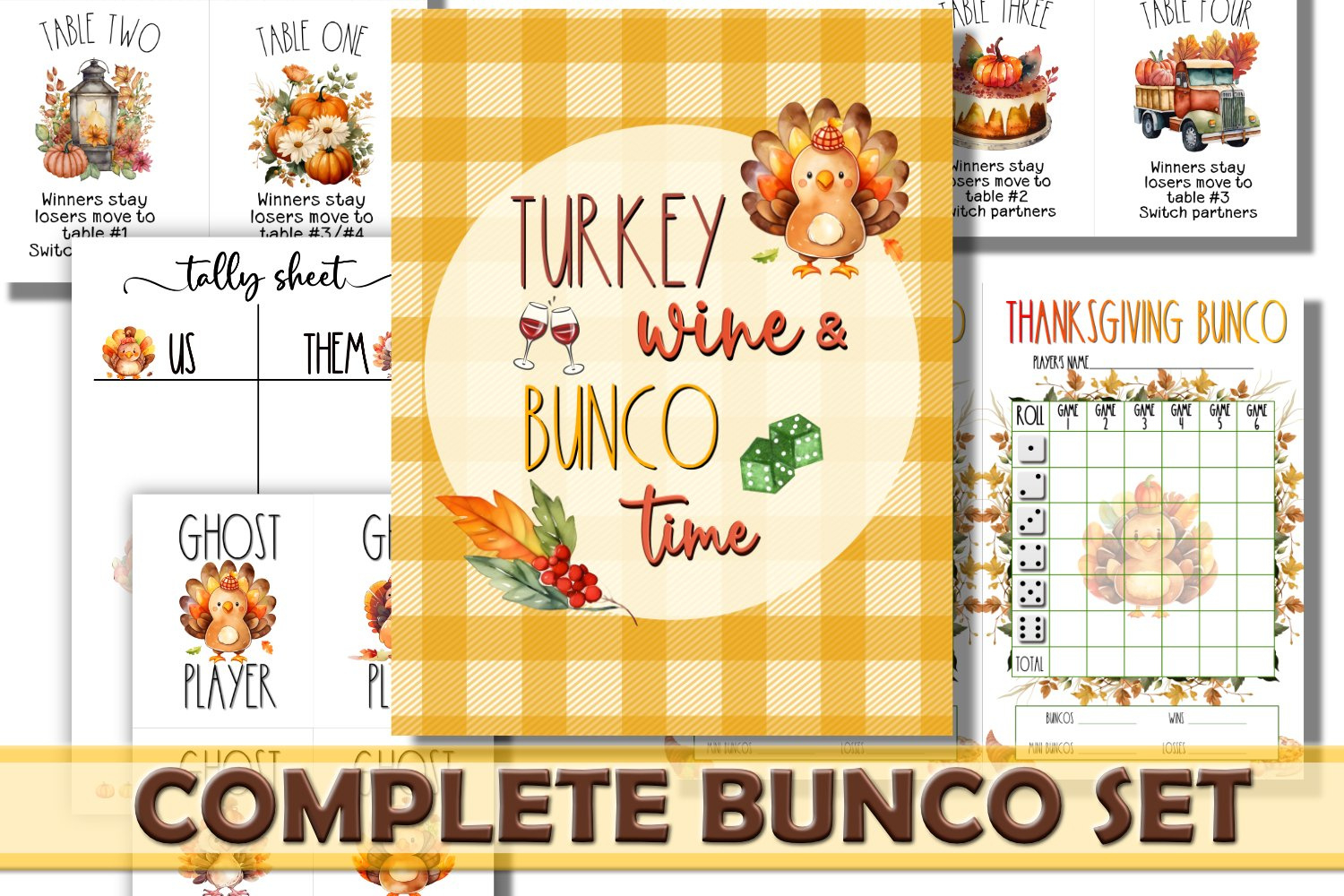 Thanksgiving Bunco Score Cards, Printable Fall Bunco pertaining to Free Printable Fall Bunco Score Sheets