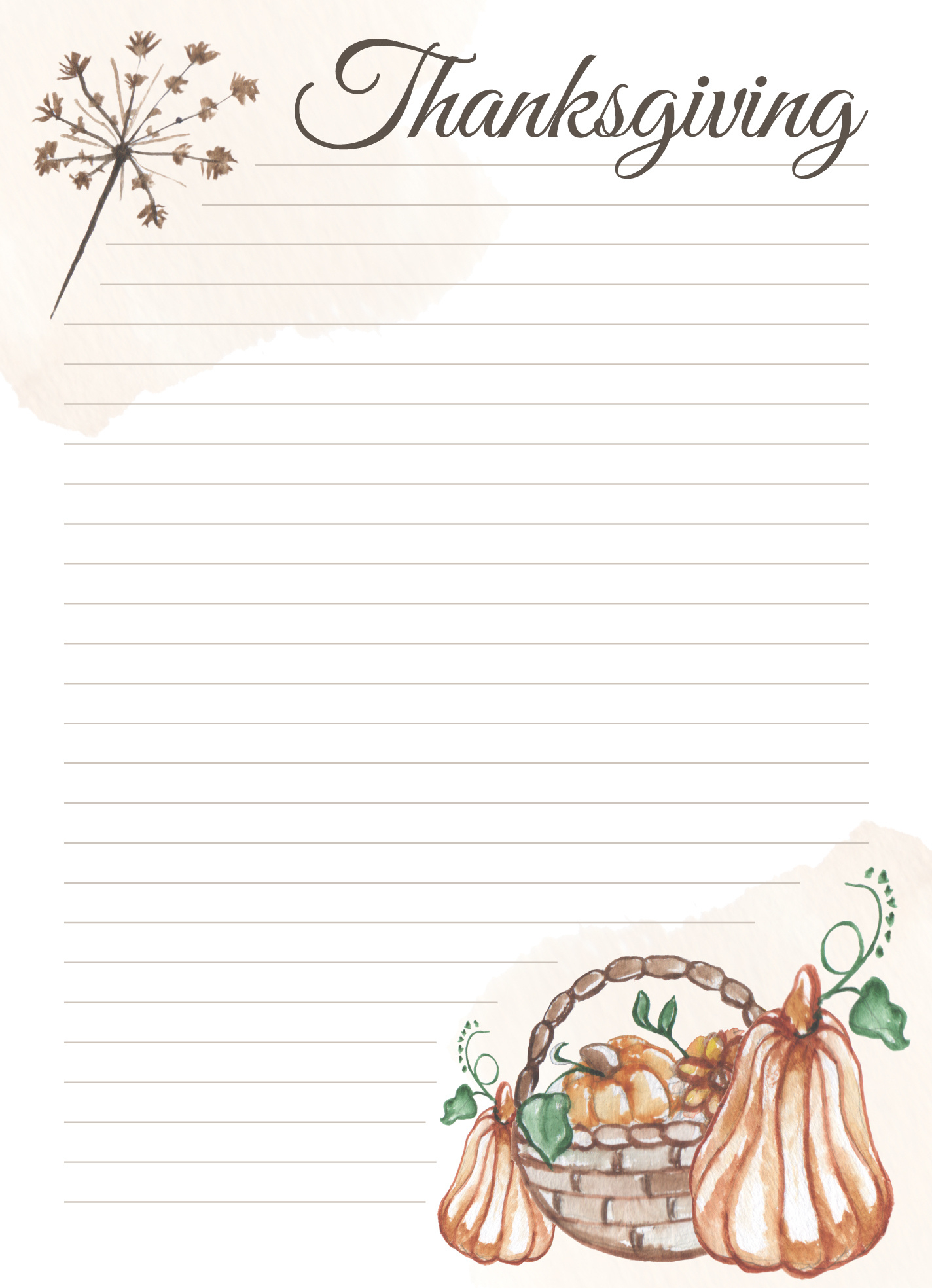 Thanksgiving Lined Paper Free Google Docs Template - Gdoc.io for Free Printable Thanksgiving Writing Paper