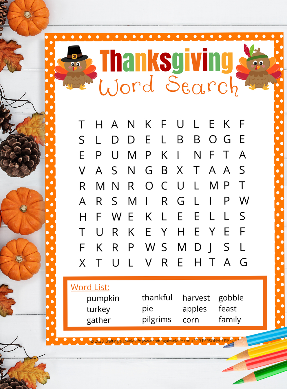 Thanksgiving Word Search Free Printable with regard to Free Printable Thanksgiving Puzzels