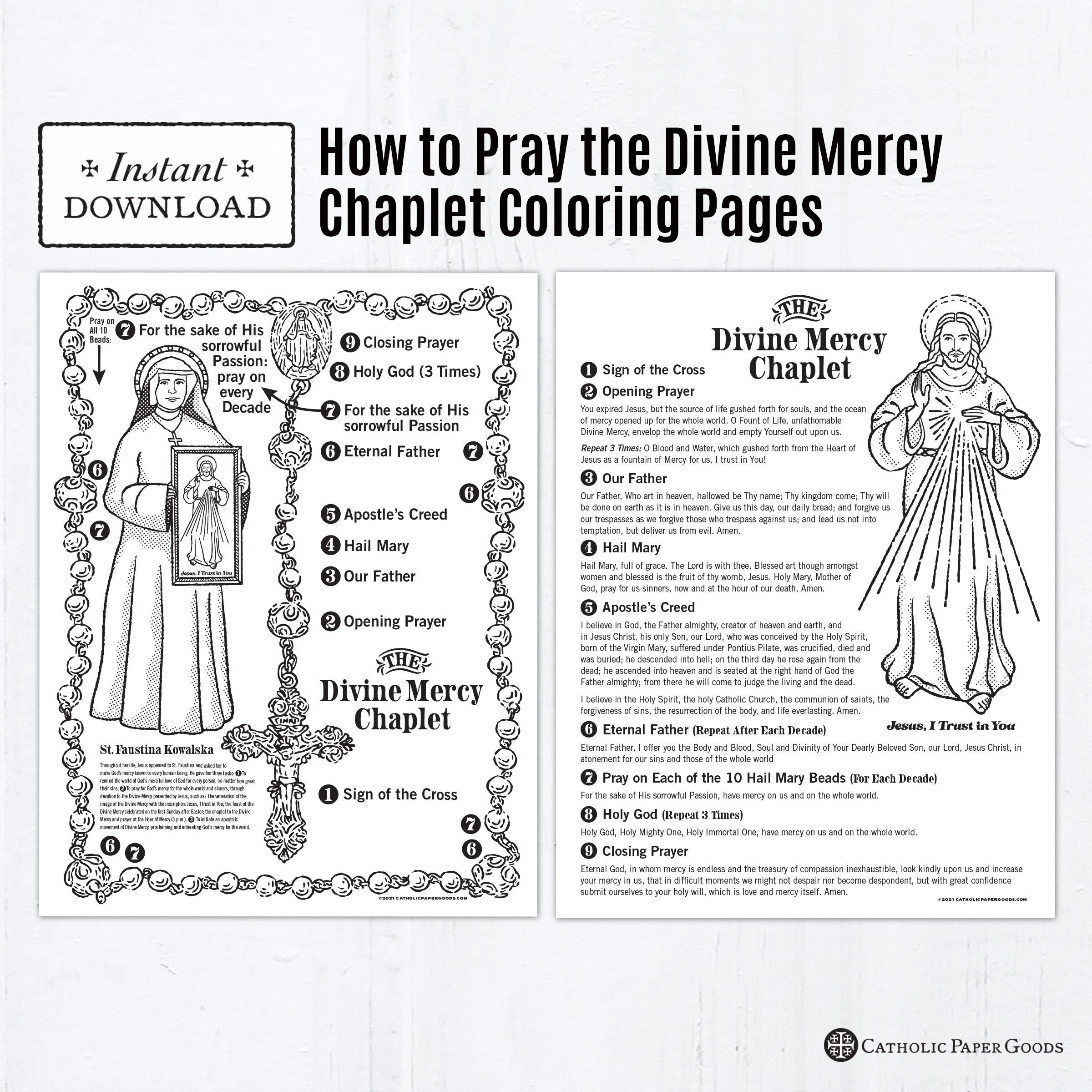 The Divine Mercy Chaplet Catholic Coloring Pages, Catholic Prayers inside Free Printable Divine Mercy Chaplet