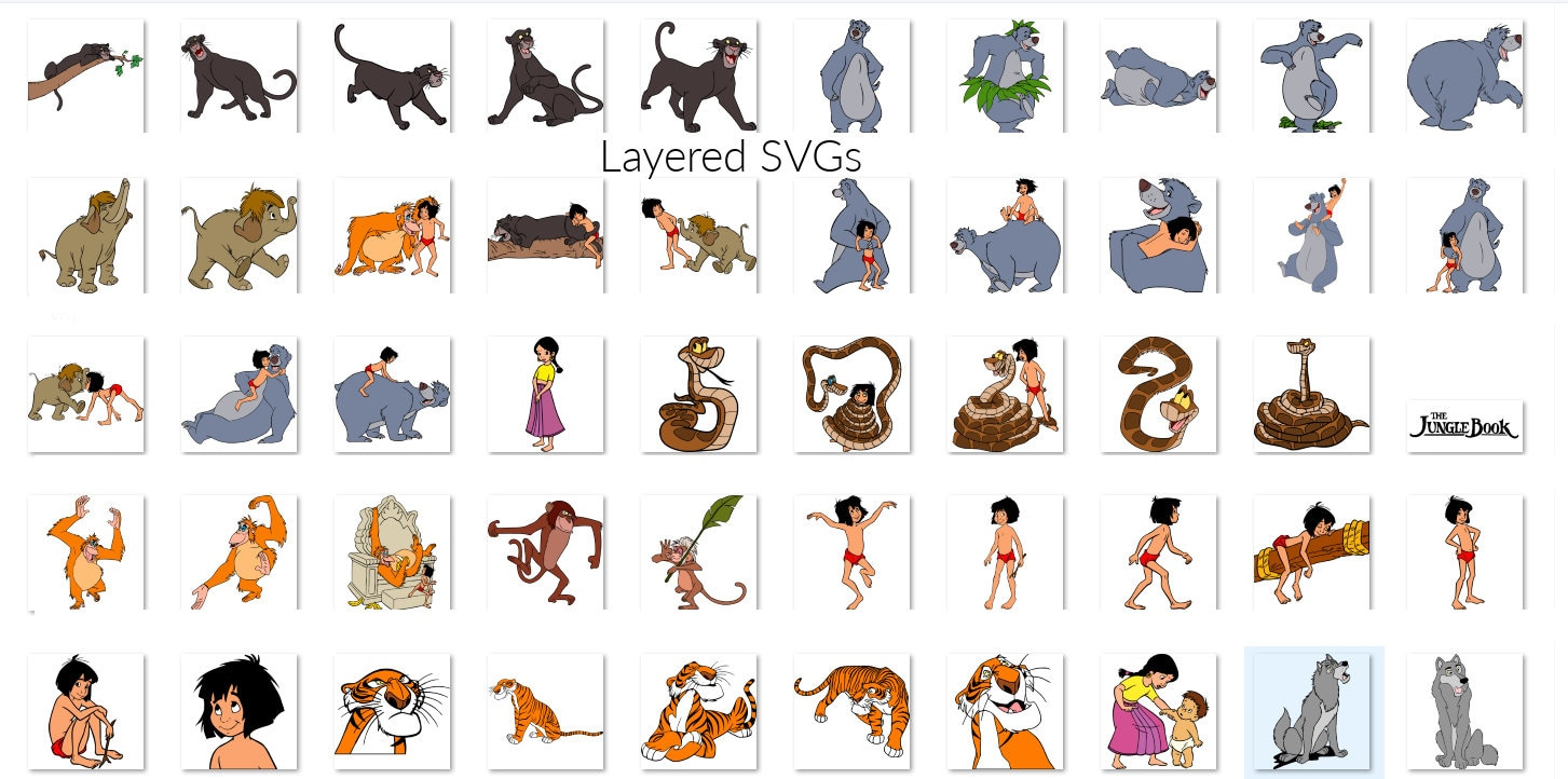 The Jungle Book Png, Jungle Book Clipart, Jungle Book Svg, Mowgli pertaining to Printable Jungle Book Characters