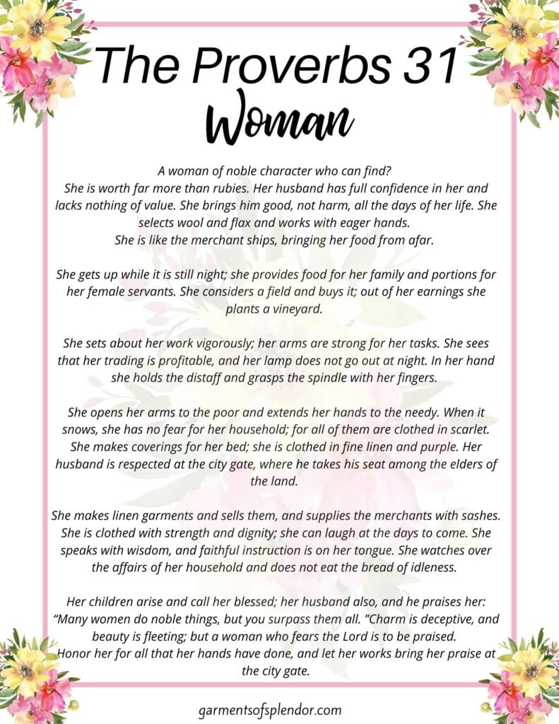 The Proverbs 31 Woman: How To Be A Virtuous Woman Today - intended for Free Printable Proverbs 31 Woman