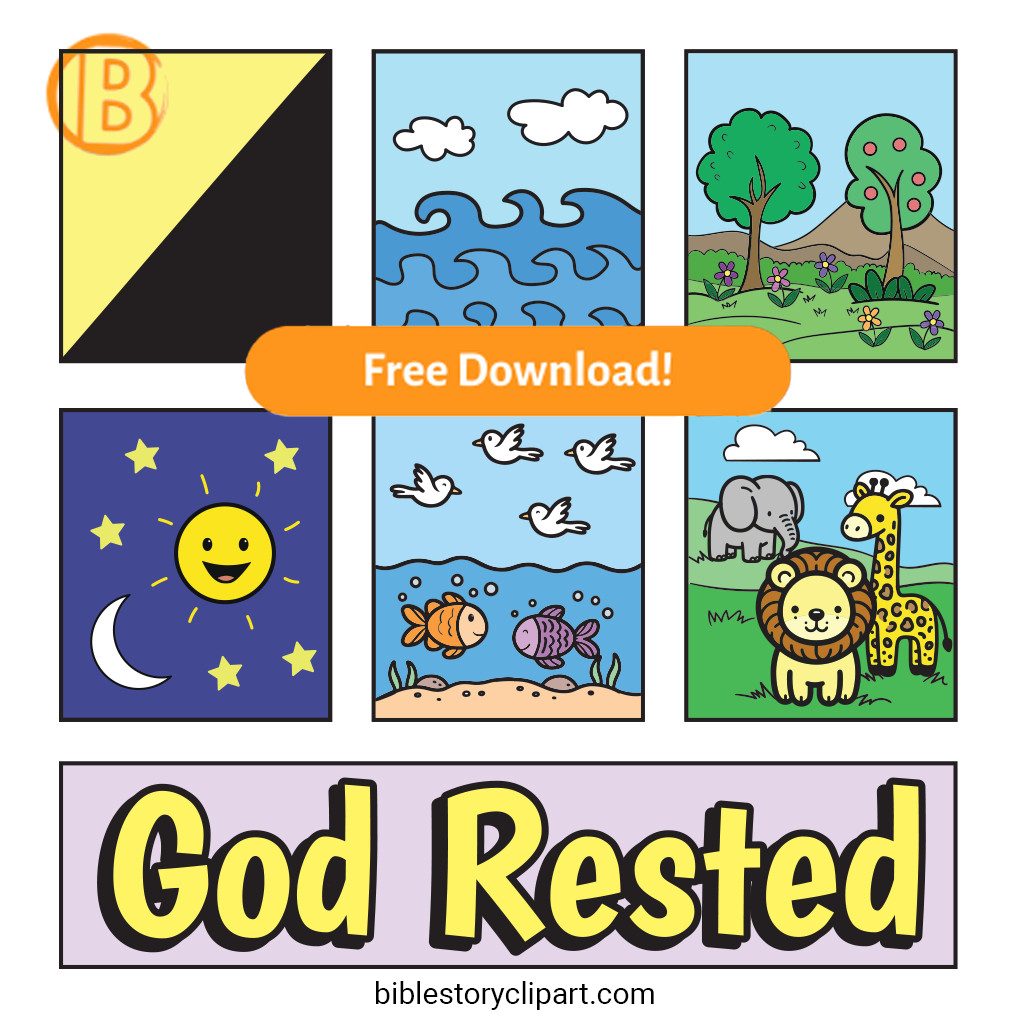 The Seven Days Of Creation - Bible Story Clipart throughout Printable 7 Days Of Creation