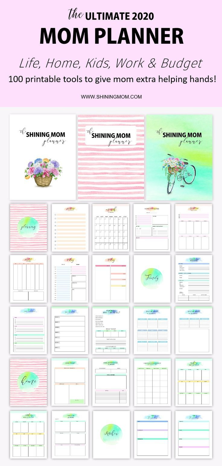 The Shining Mom Planner: 100+ Organizing Tools For Mom for Mom Binder Printables Free