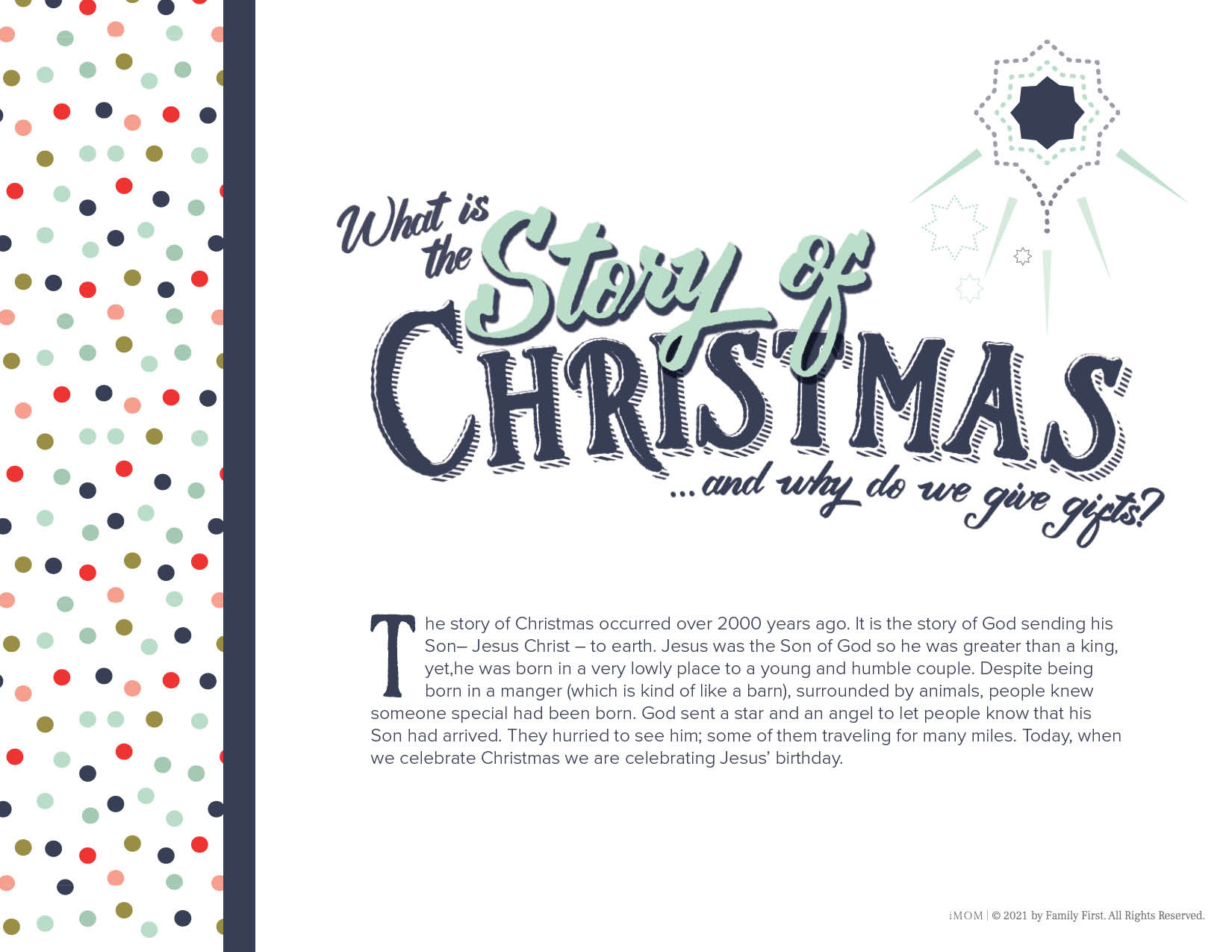 The Story Of Christmas - Imom within Christmas Story Printable Free