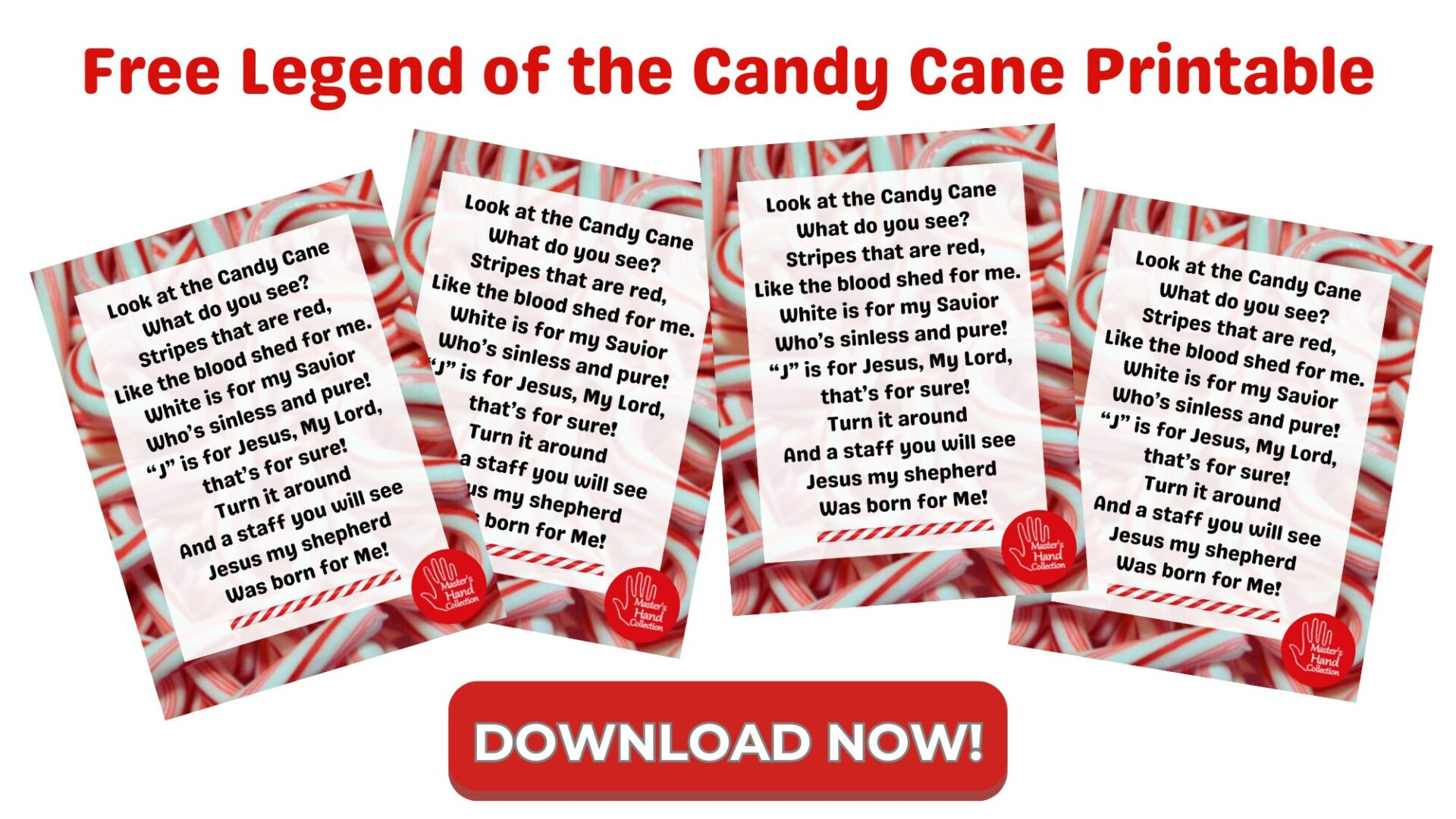 The Story Of The Candy Cane Free Printable - Master&amp;#039;S Hand Collection in Legend of the Candy Cane Free Printables