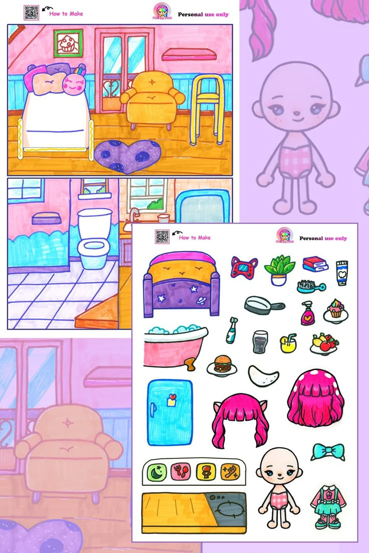 Toca Boca Cute Mini House Printables For Kids Diy Handmade in Toca Boca Paper Doll House Printable Free