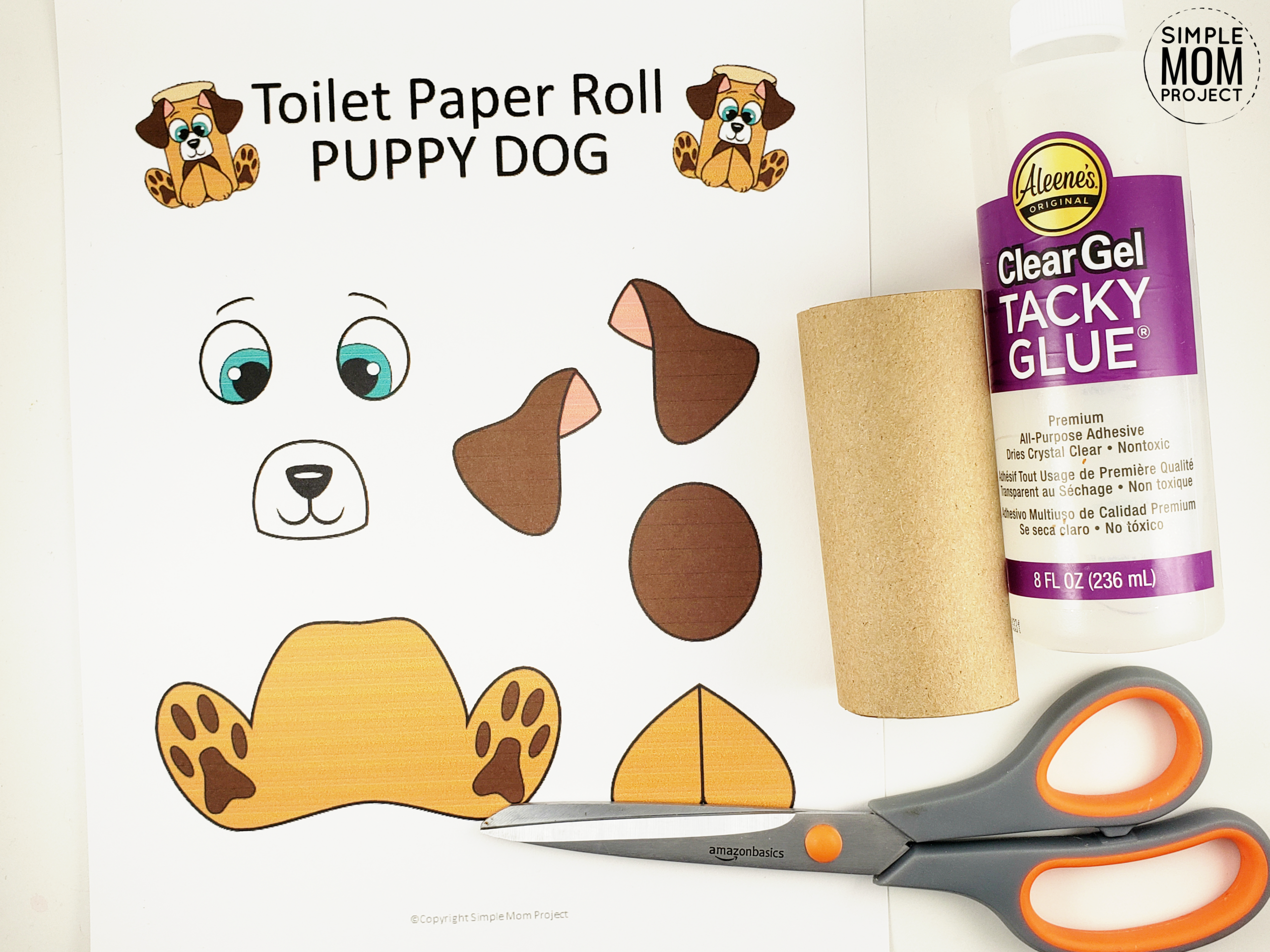 Toilet Paper Roll Dog Craft With Free Templates – Simple Mom Project with Free Printable Toilet Paper Roll Crafts