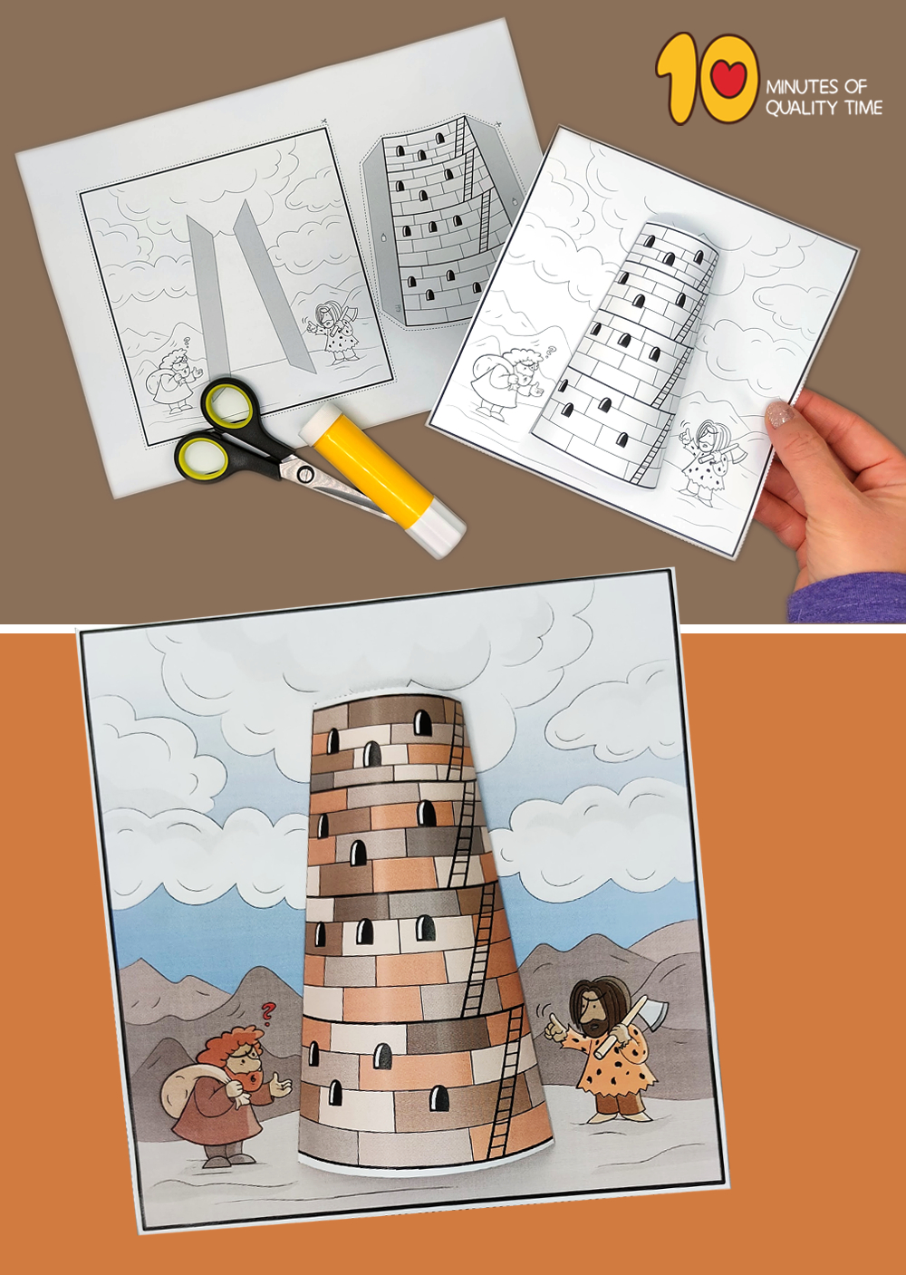 Tower Of Babel – 3D Bible Craft – 10 Minutes Of Quality Time in Free Printable Tower Of Babel Activities