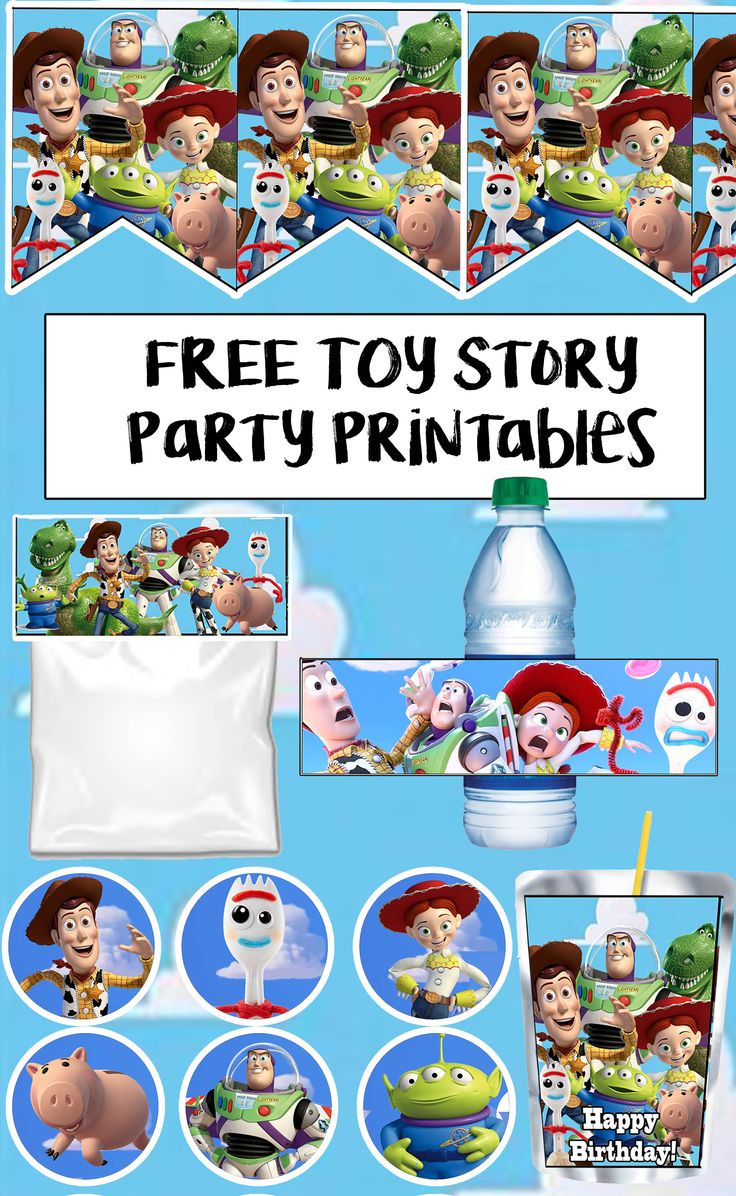 Toy Story 4 Birthday Party Printable Files intended for Toy Story Free Printables