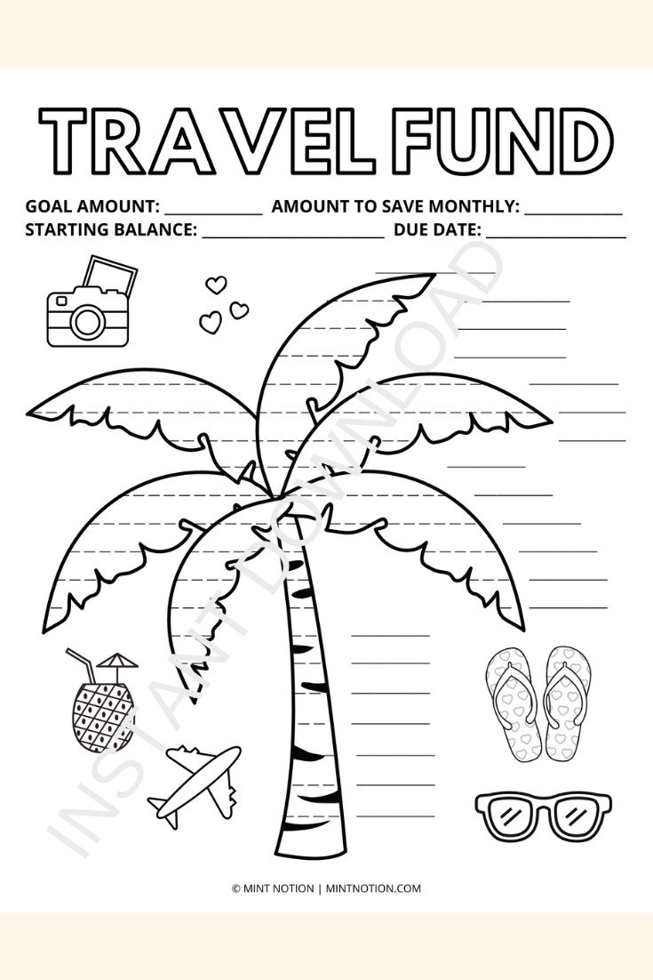 Travel Savings Tracker Printable intended for Free Printable Vacation Savings Tracker
