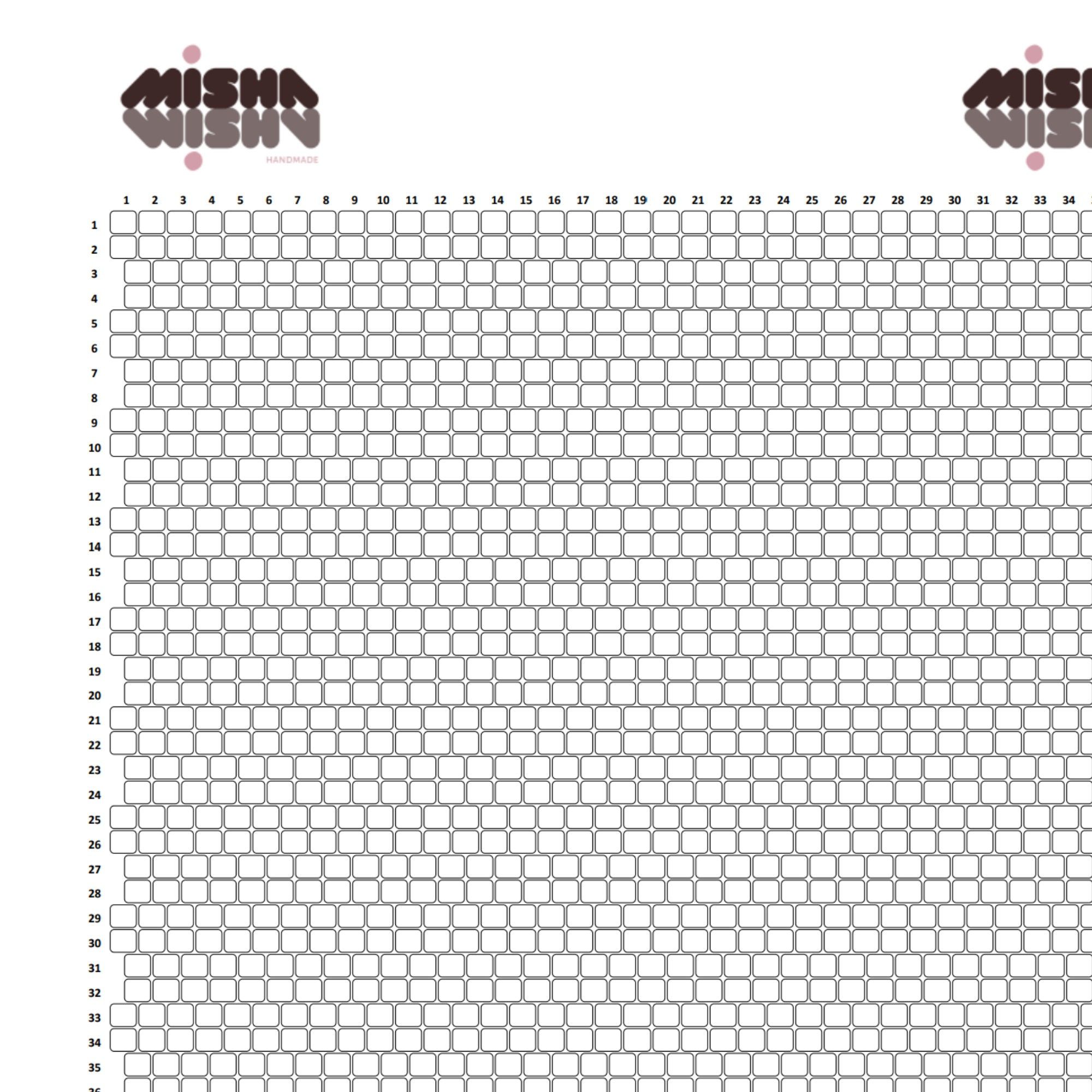 Two Drop Brick Stitch Graph Paper - Etsy with regard to Free Printable Brick Stitch Graph Paper