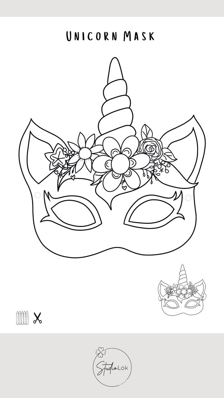 Unicorn Mask Printable intended for Free Printable Unicorn Mask Template