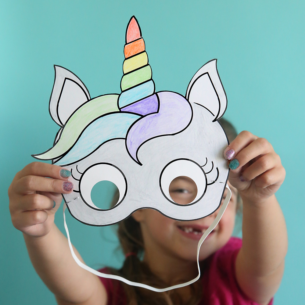 Unicorn Masks To Print And Color {Free Printable} - It&amp;#039;S Always Autumn intended for Free Printable Unicorn Mask Template