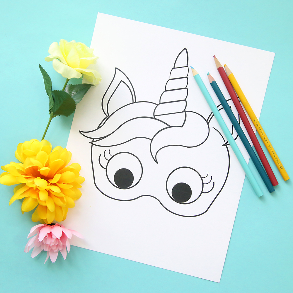 Unicorn Masks To Print And Color {Free Printable} - It&amp;#039;S Always Autumn throughout Free Printable Unicorn Mask Template