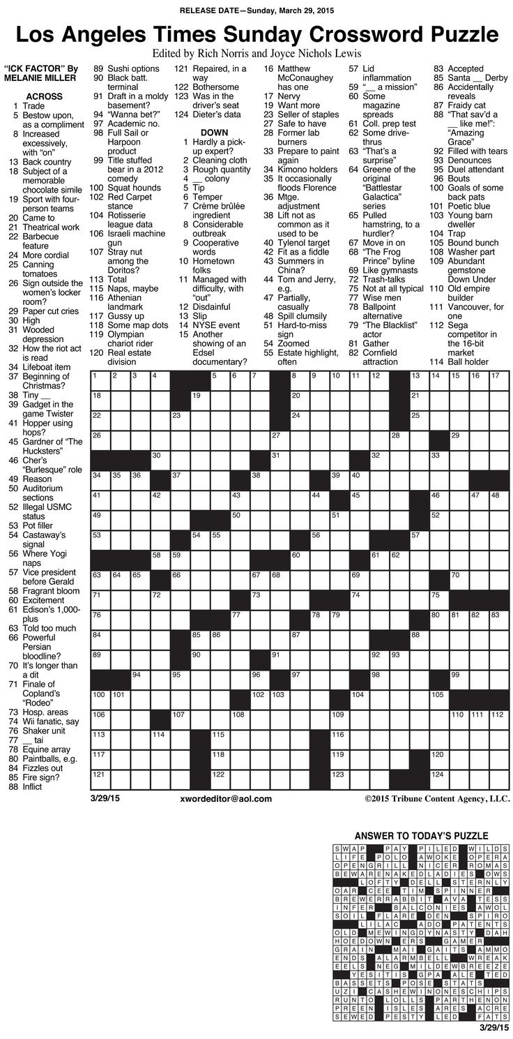 Usa Today Printable Crossword Puzzles 2015 - Printable Crossword for Free Printable Crossword Puzzles Usa Today