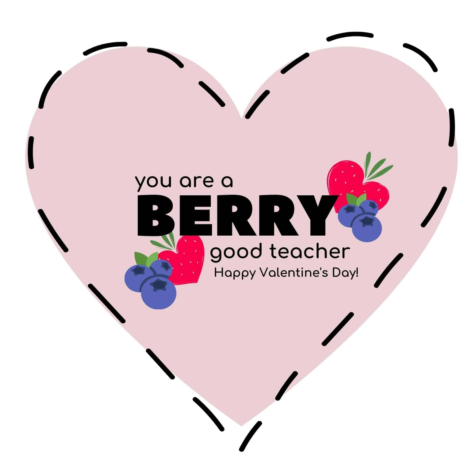 Valentine Card For Teacher (Berry Cute) ⋆ Easy Last Minute Gift intended for Printable Teacher Valentine Cards Free