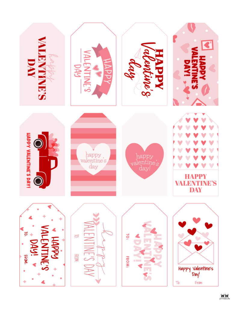 Valentine Tags - 300 Free Printable Tags | Printabulls regarding Valentines Gift Tags Free Printable