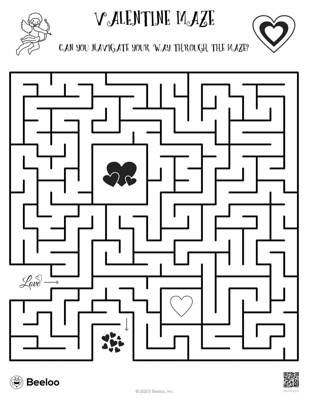 Valentine-Themed Mazes • Beeloo Printable Crafts And Activities inside Valentine&amp;#039;S Day Maze Free Printable