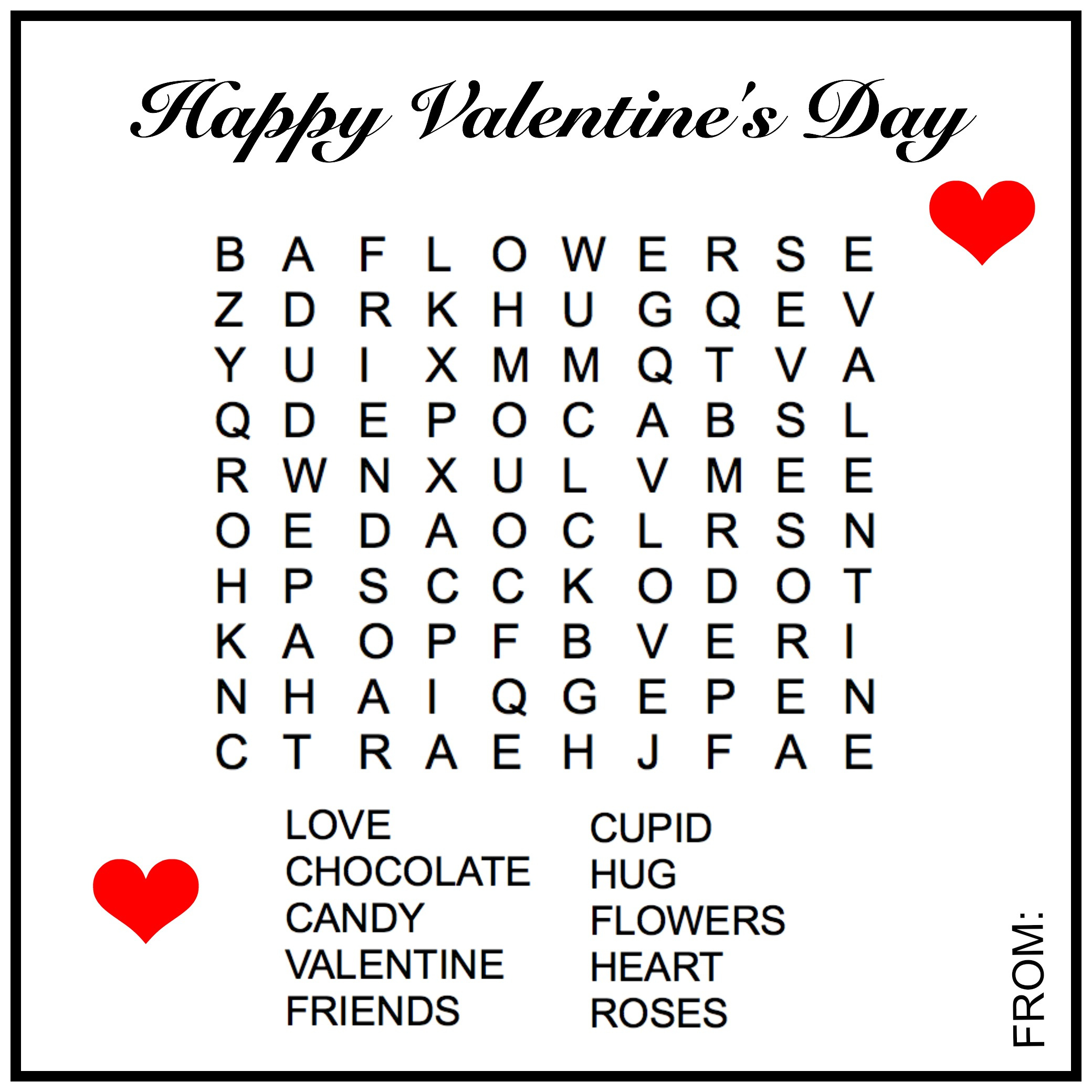 Valentine Word Search - Mountain Laurel Federal Credit Union in Valentine Word Search Free Printable